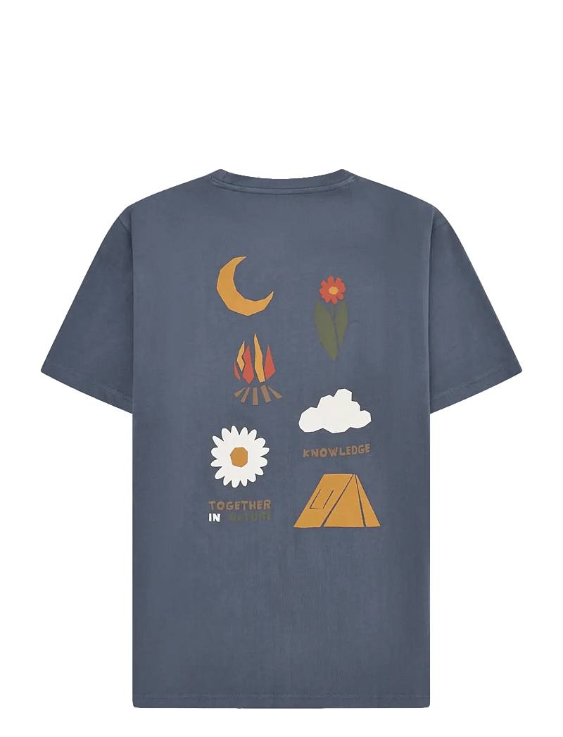 Knowledge Cotton Apparel - Back print t-shirt - kurzärmelig - vintage indigo - 1