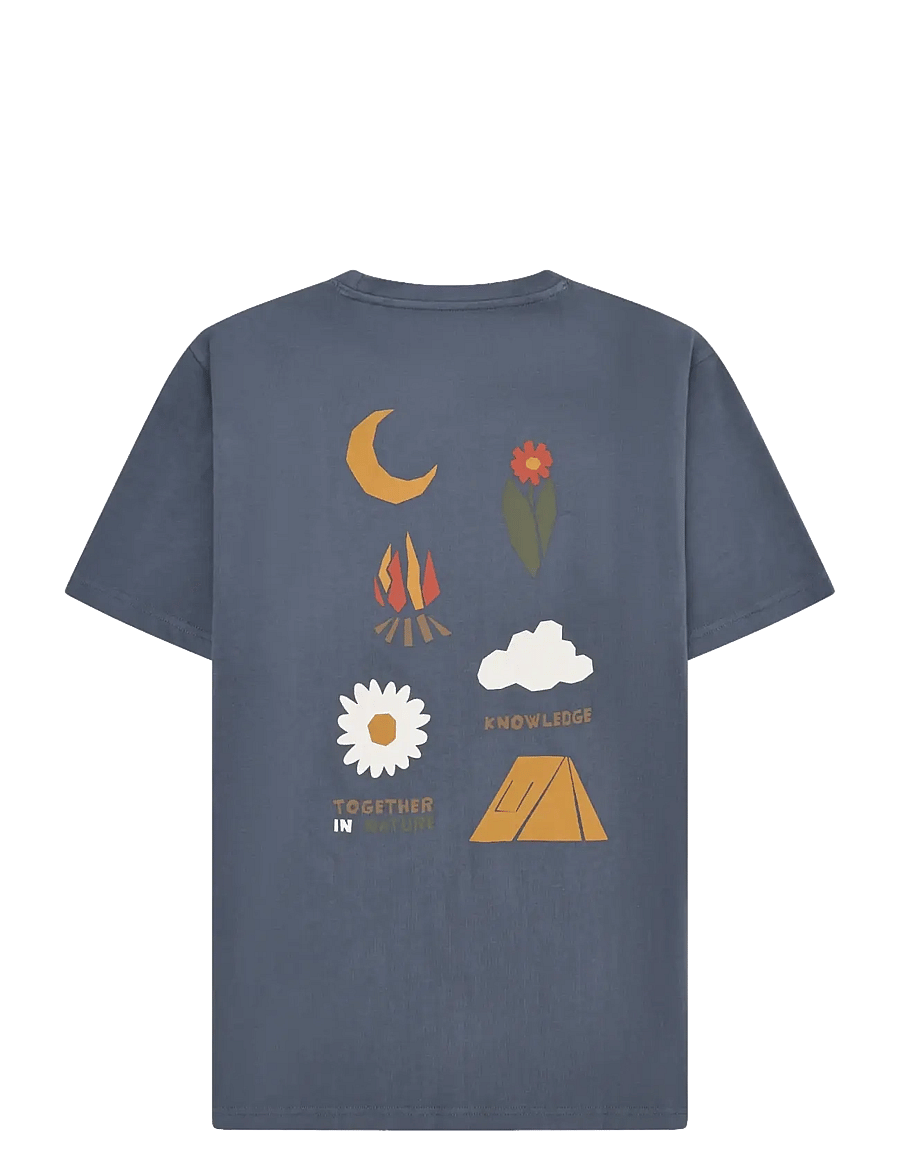 Knowledge Cotton Apparel - Back print t-shirt - kortärmade t-shirts - vintage indigo - 2