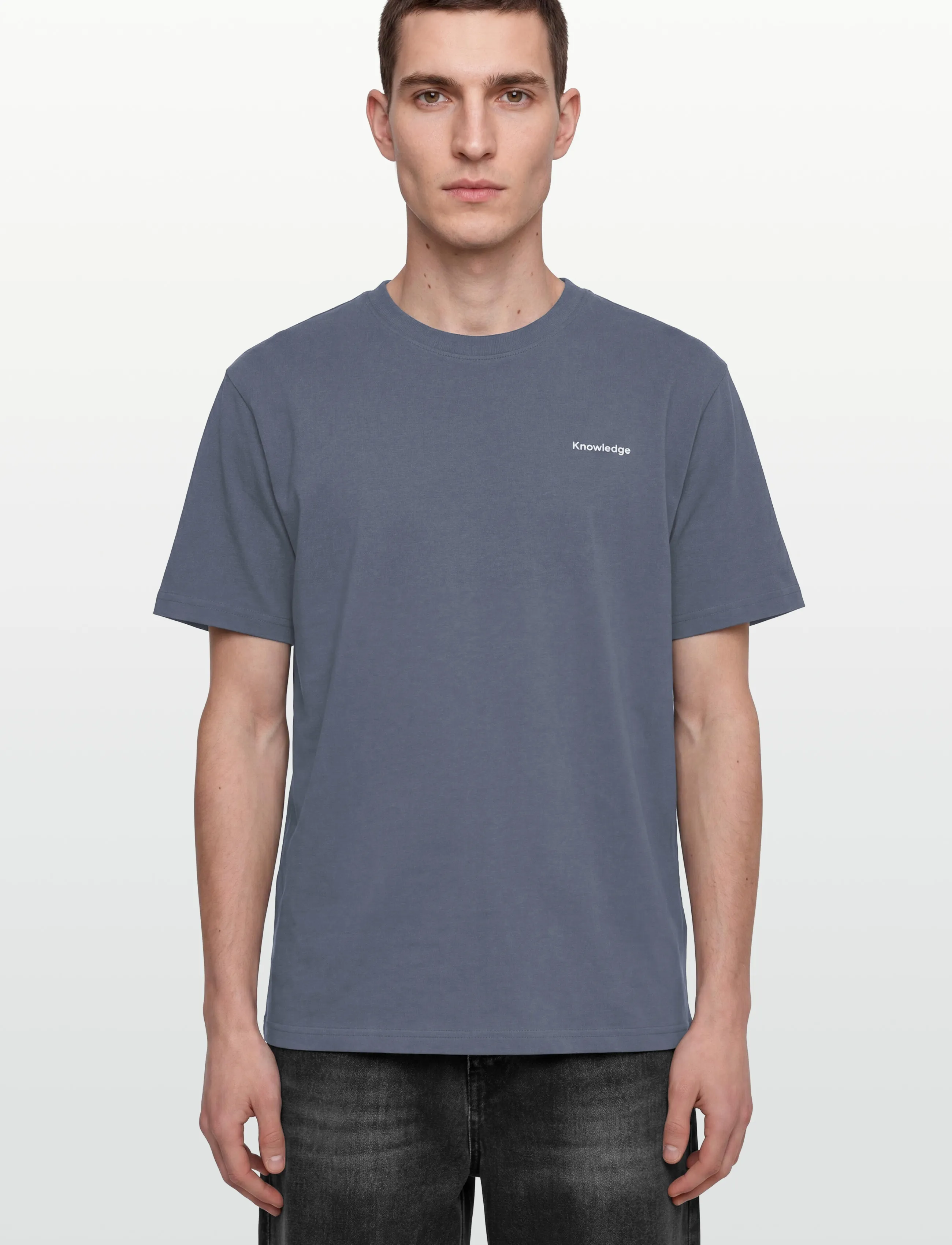 Knowledge Cotton Apparel - Back print t-shirt - t-shirts - vintage indigo - 3