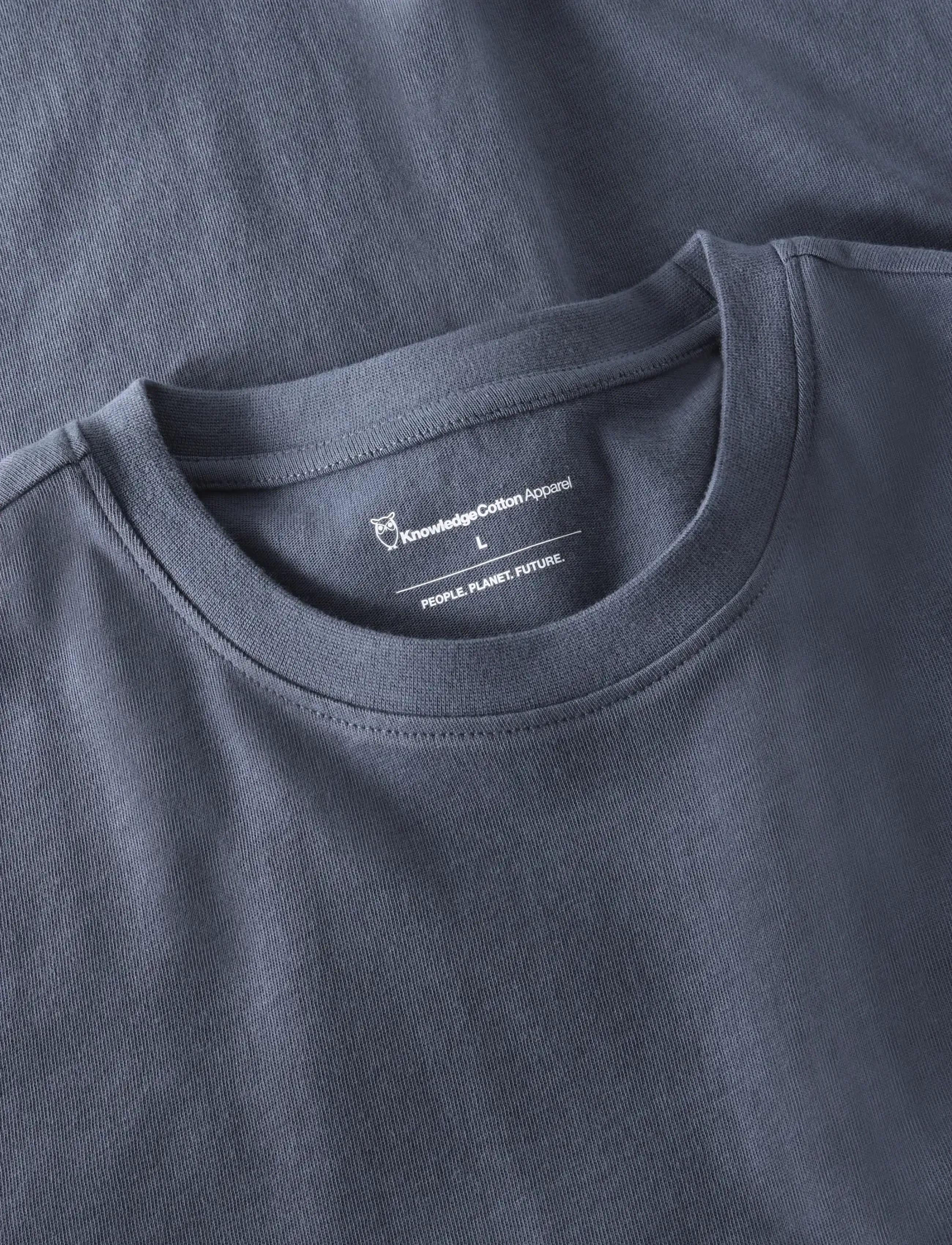 Knowledge Cotton Apparel - Back print t-shirt - t-shirts - vintage indigo - 5