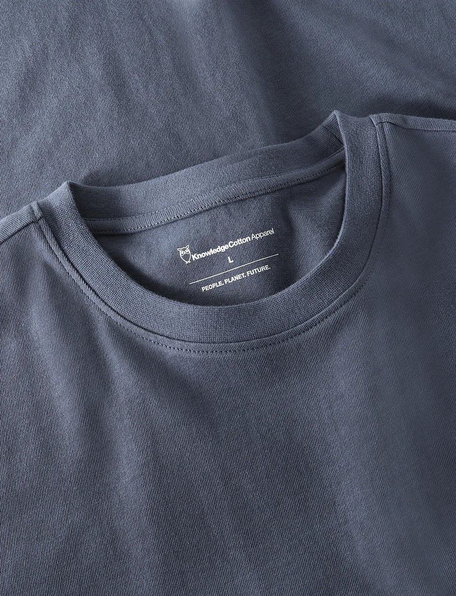Knowledge Cotton Apparel - Back print t-shirt - kortärmade t-shirts - vintage indigo - 5