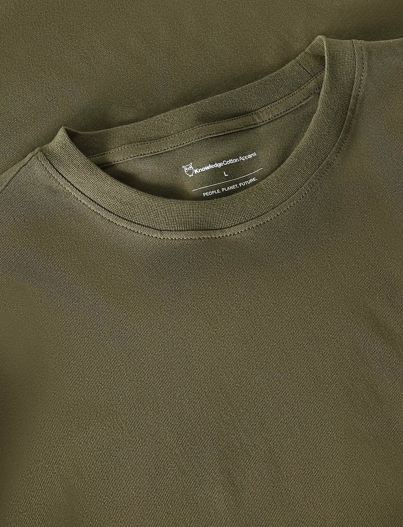 Knowledge Cotton Apparel - Chest print t-shirt - burned olive - 2