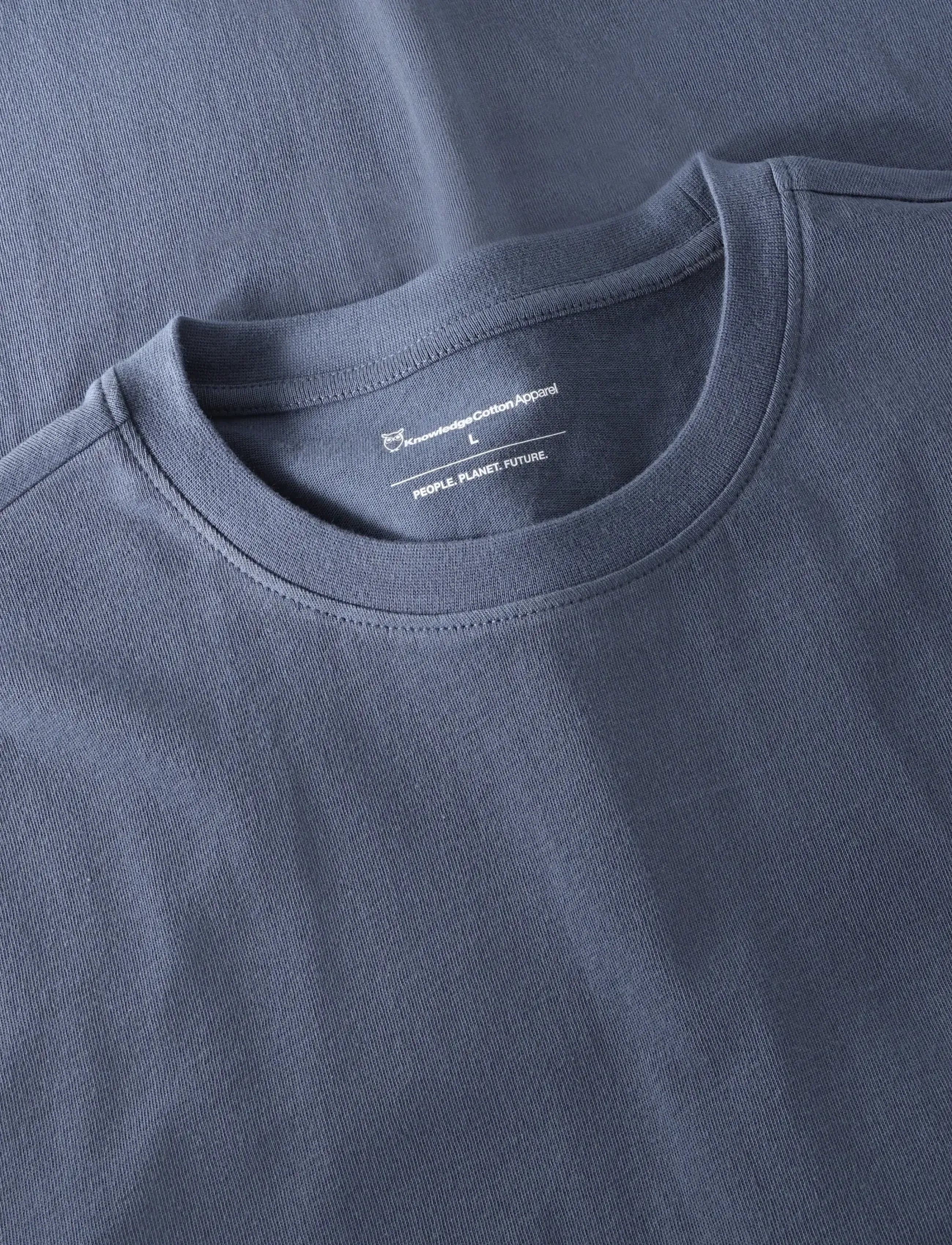 Knowledge Cotton Apparel - Chest print t-shirt - kurzärmelig - vintage indigo - 2
