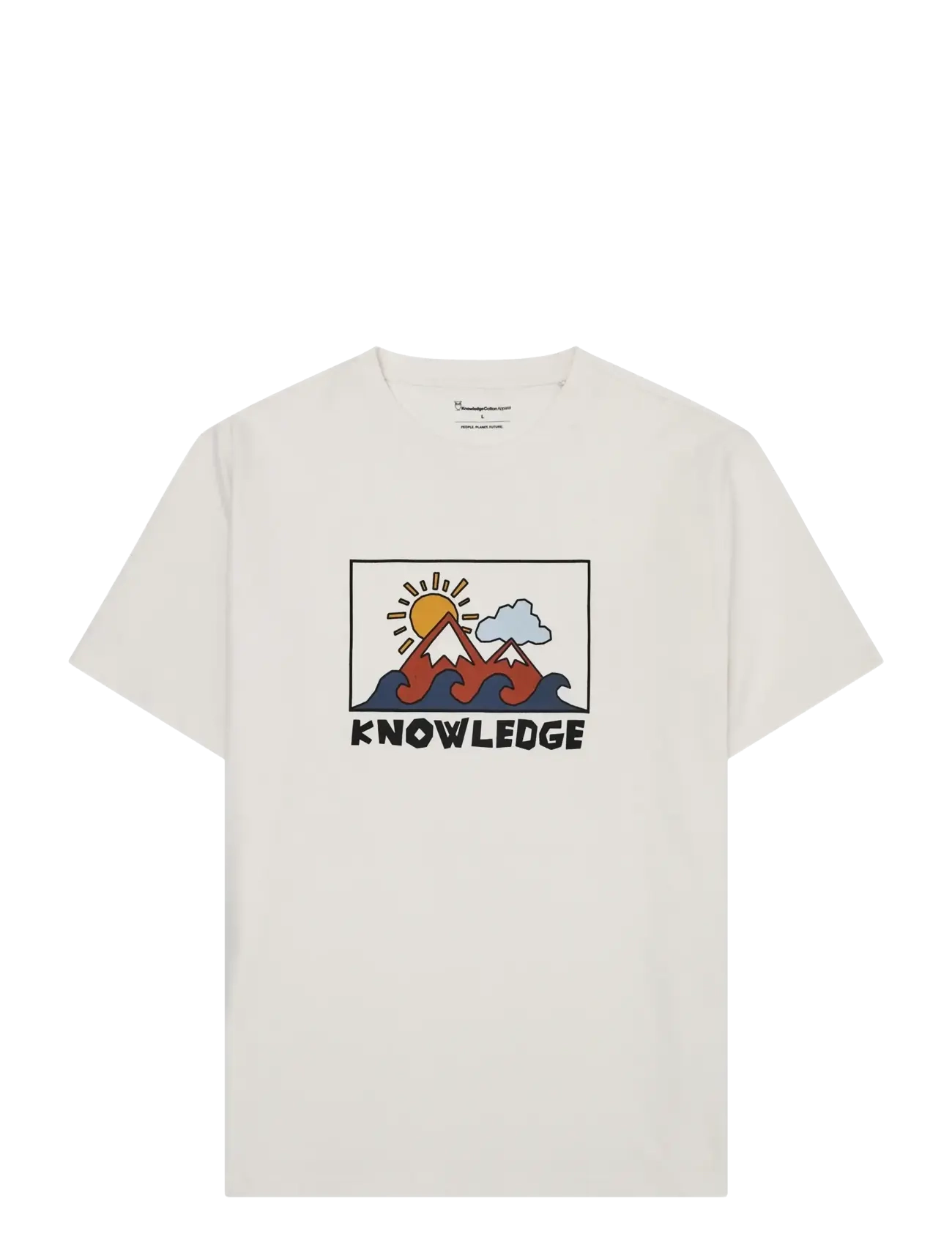 Knowledge Cotton Apparel Front print t-shirt - Tøj - EGRET / cream