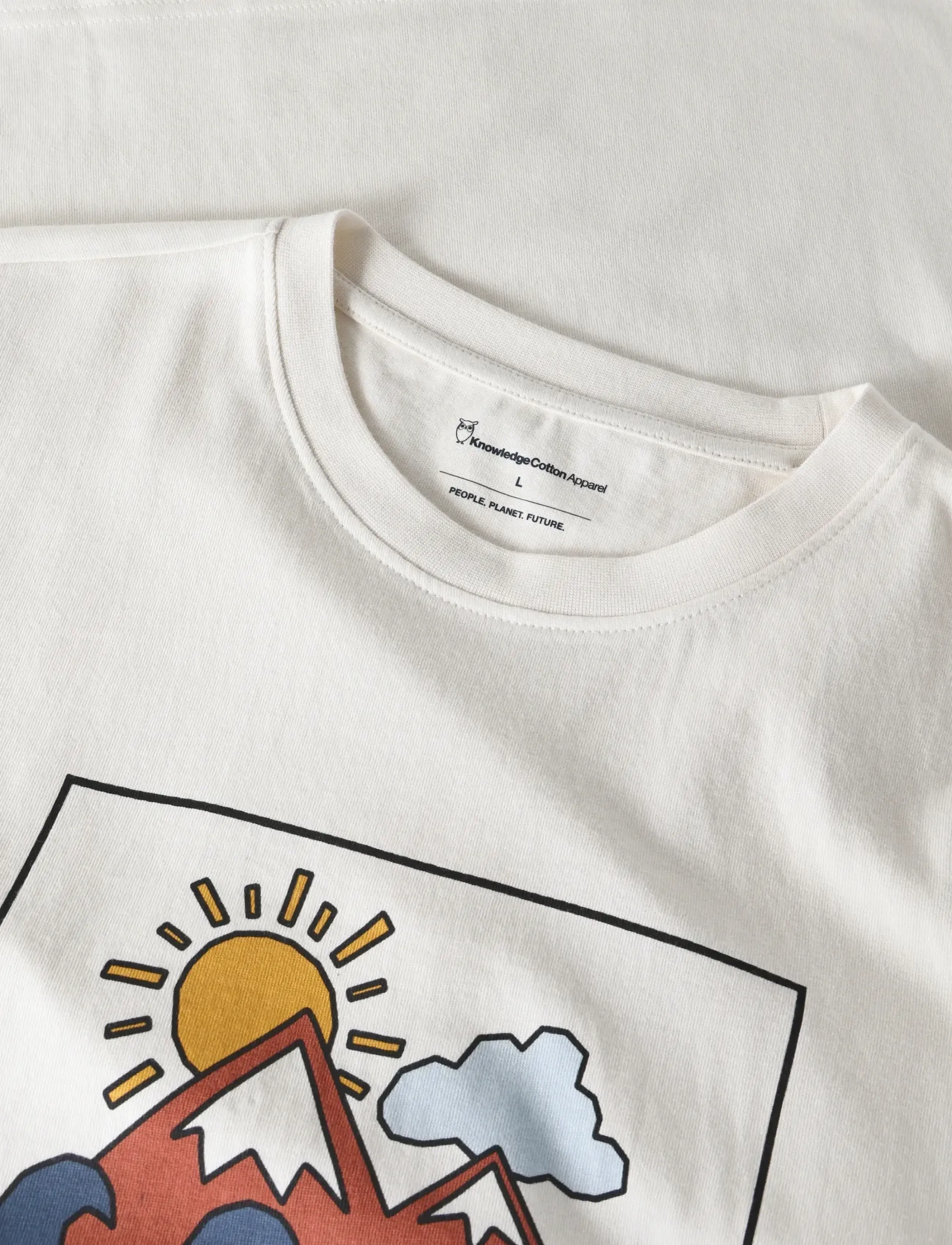 Knowledge Cotton Apparel - Front print t-shirt - kurzärmelig - egret - 2