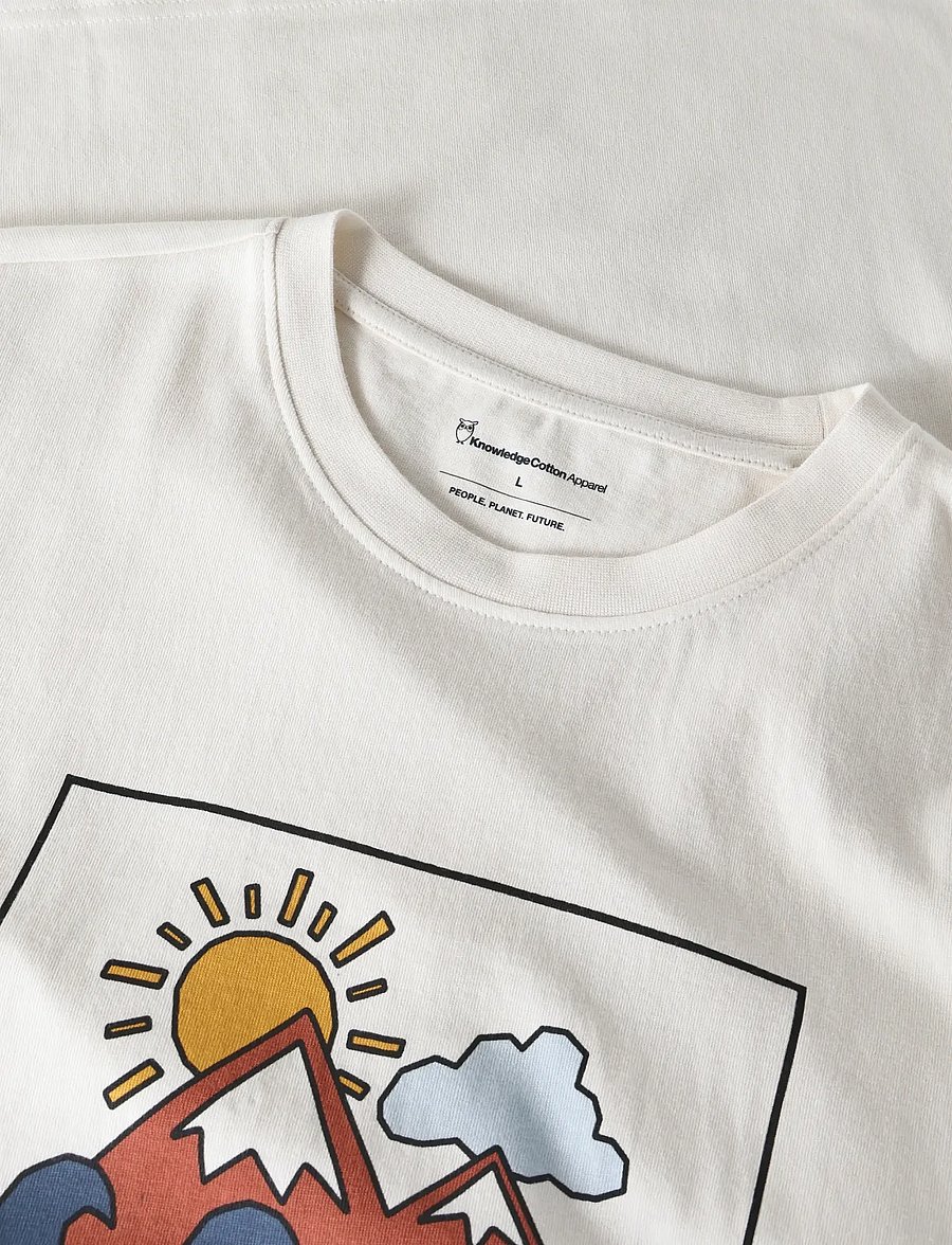 Knowledge Cotton Apparel - Front print t-shirt - kurzärmelig - egret - 2
