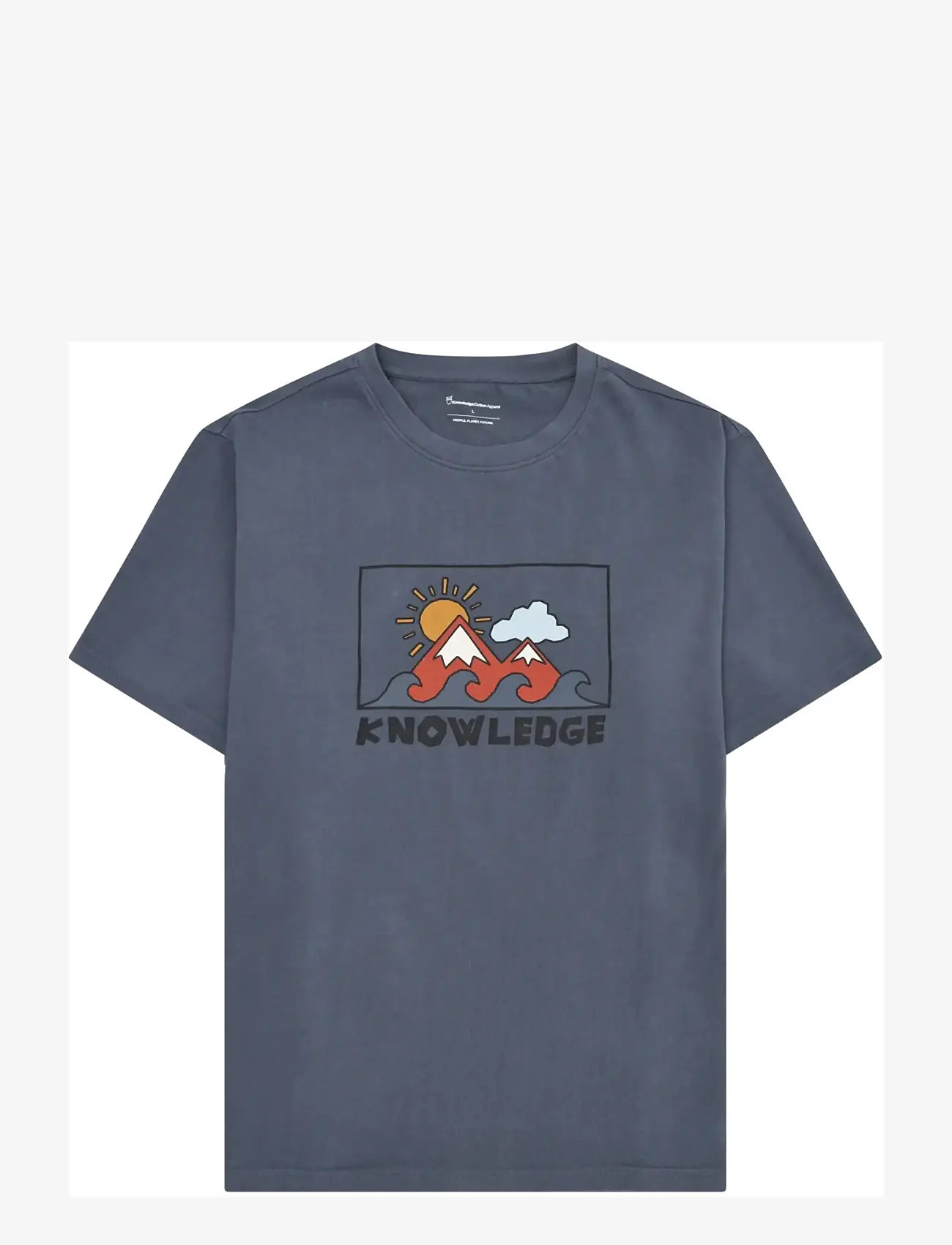 Knowledge Cotton Apparel - Front print t-shirt - kortærmede t-shirts - vintage indigo - 1