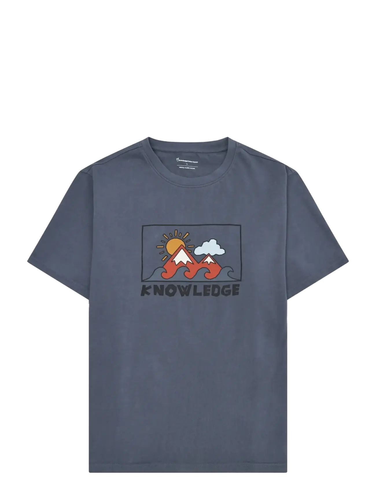 Knowledge Cotton Apparel Front print t-shirt - Knowledge Cotton Apparel - VINTAGE INDIGO / blue
