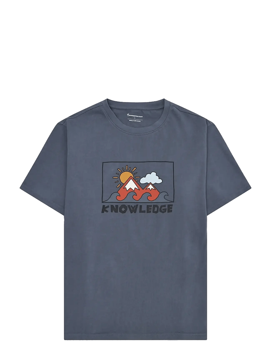 Knowledge Cotton Apparel - Front print t-shirt - kurzärmelig - vintage indigo - 1
