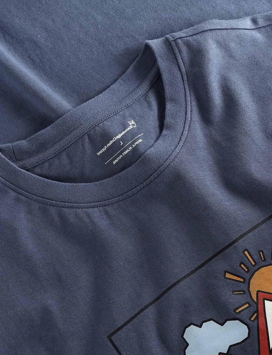 Knowledge Cotton Apparel - Front print t-shirt - kurzärmelig - vintage indigo - 4