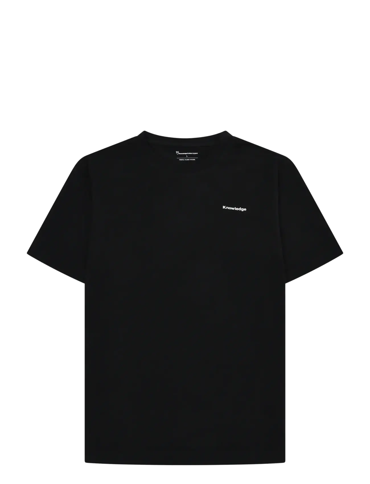 Knowledge Cotton Apparel Back Print T-Shirt, XL, Black, T-Shirts > Kortærmede, Herre