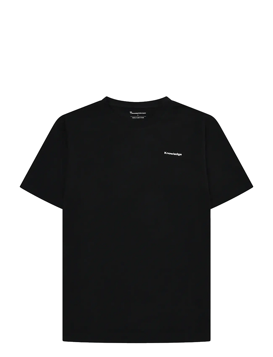 Knowledge Cotton Apparel - Back print t-shirt - kortärmade t-shirts - black jet - 0