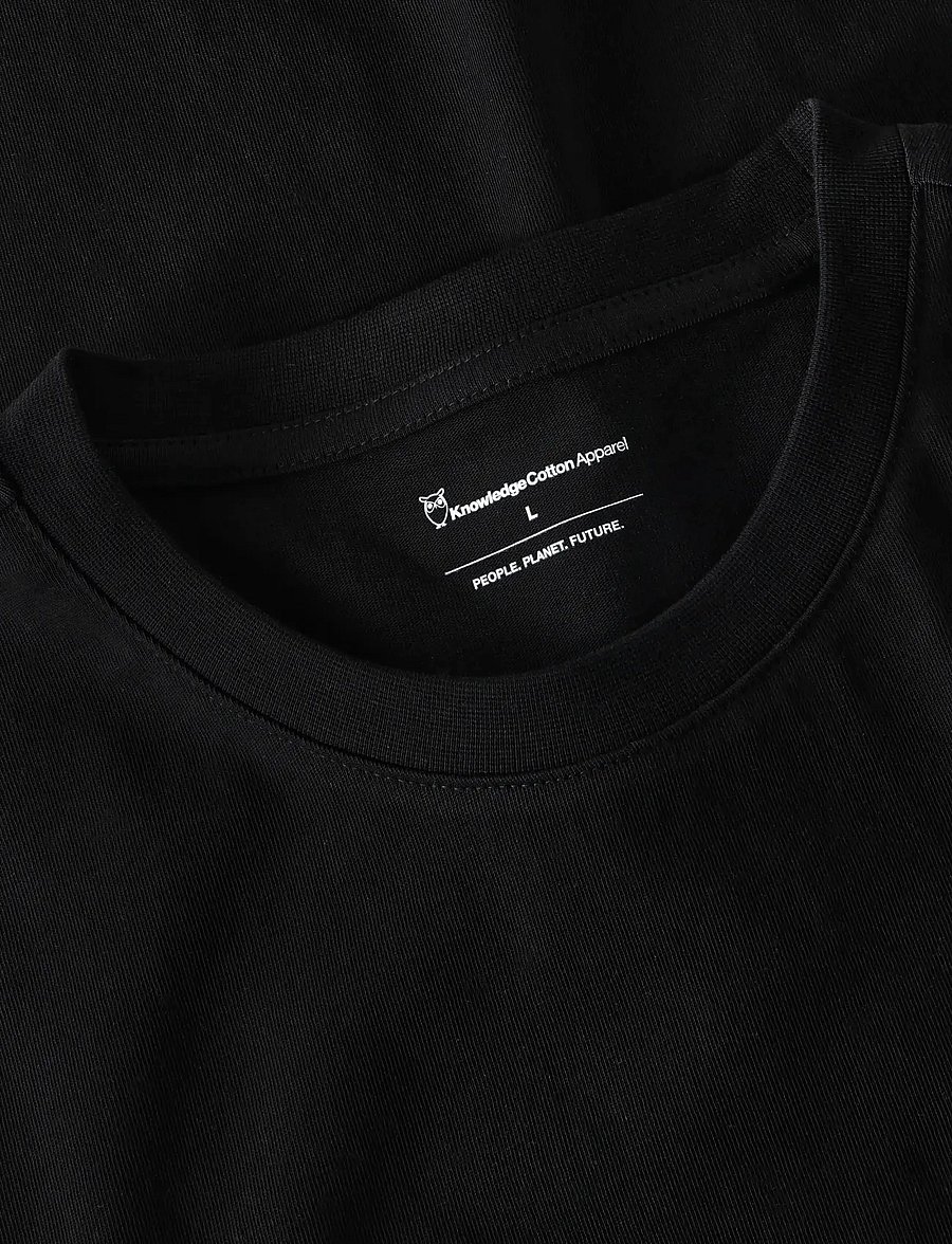 Knowledge Cotton Apparel - Back print t-shirt - kortärmade t-shirts - black jet - 2