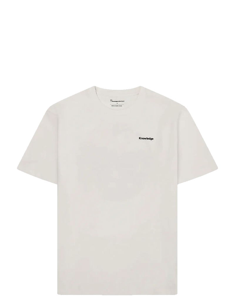 Knowledge Cotton Apparel - Back print t-shirt - kortärmade t-shirts - egret - 1