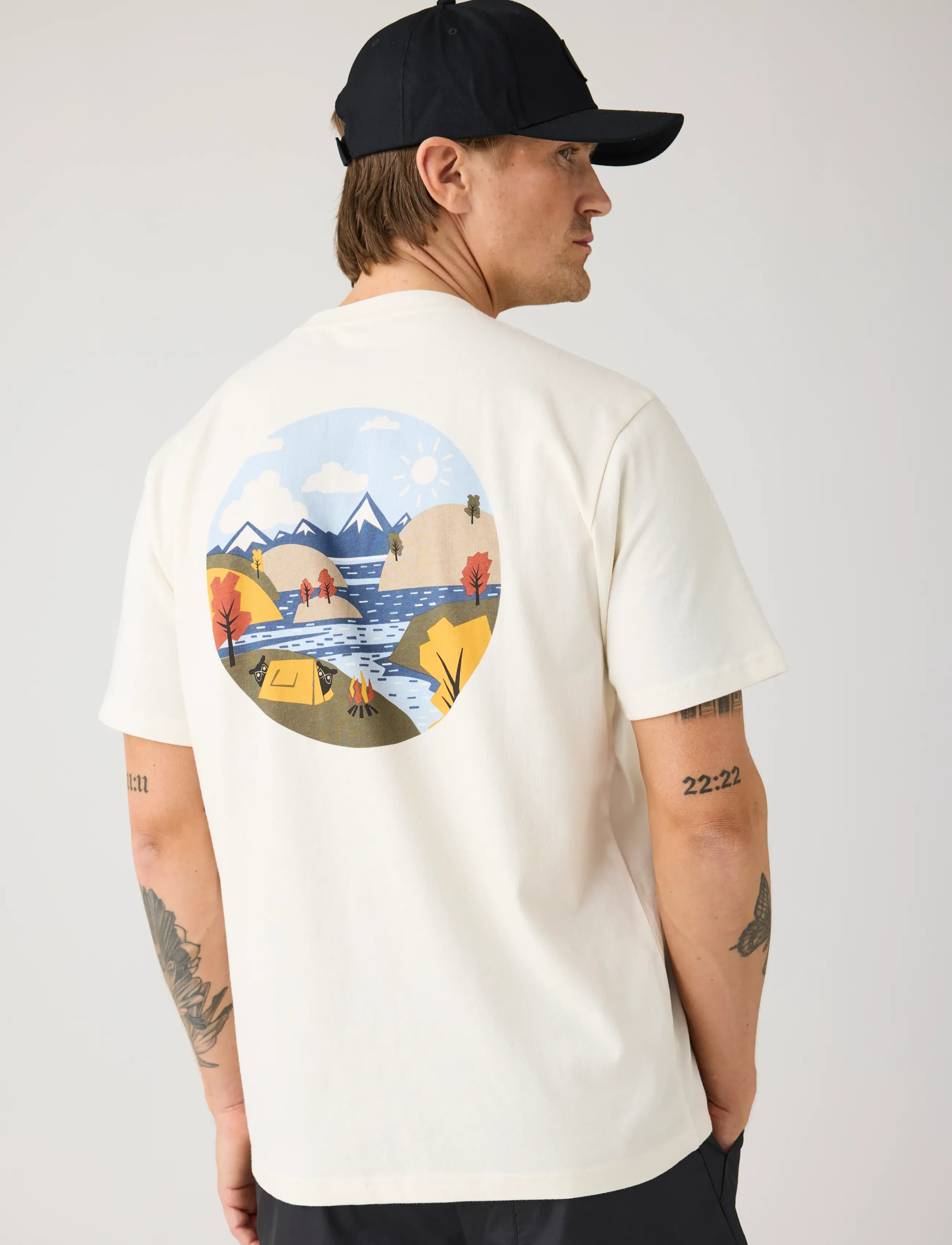 Knowledge Cotton Apparel Back print t-shirt - T-shirts - EGRET / white