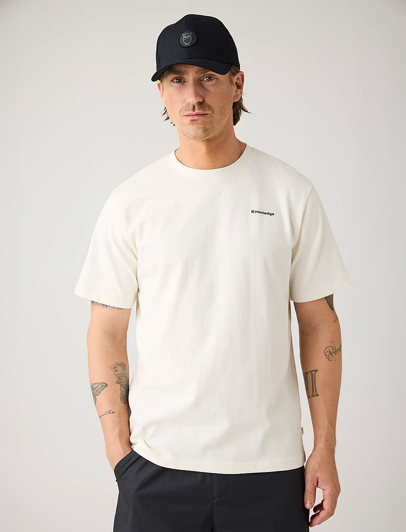 Knowledge Cotton Apparel - Back print t-shirt - kortärmade t-shirts - egret - 3
