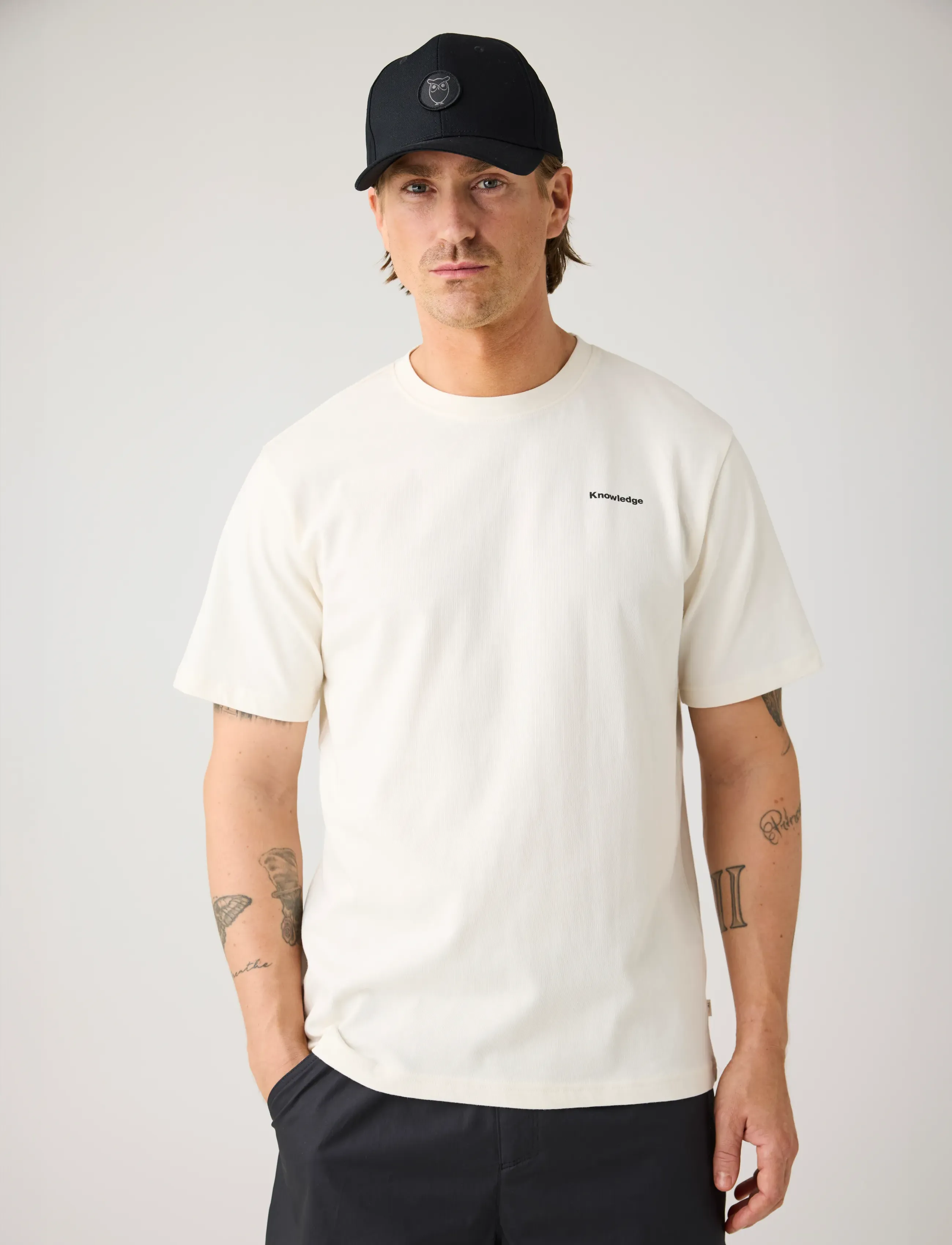 Knowledge Cotton Apparel - Back print t-shirt - kurzärmelig - egret - 3