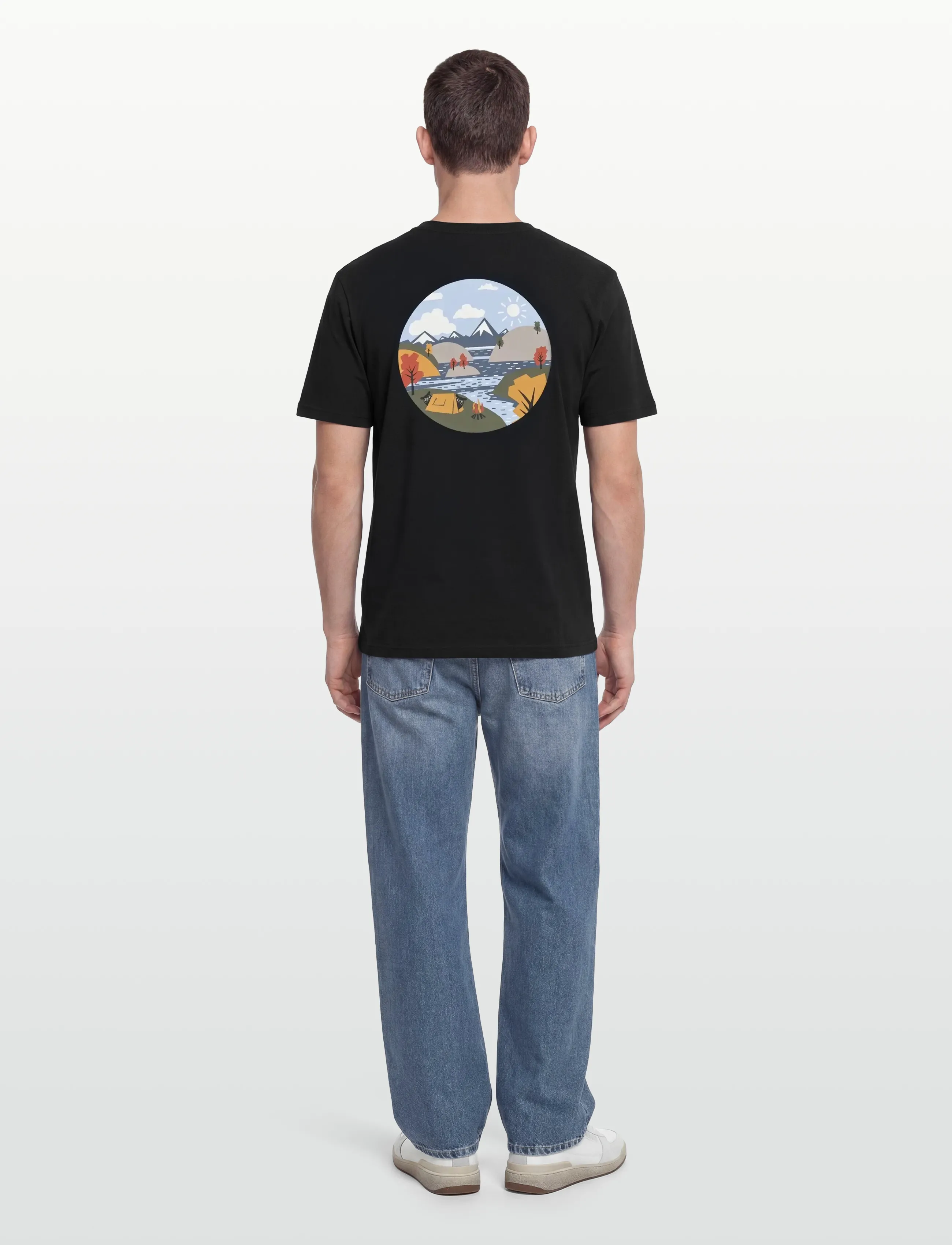 Knowledge Cotton Apparel - Back print t-shirt - kurzärmelig - night sky - 4