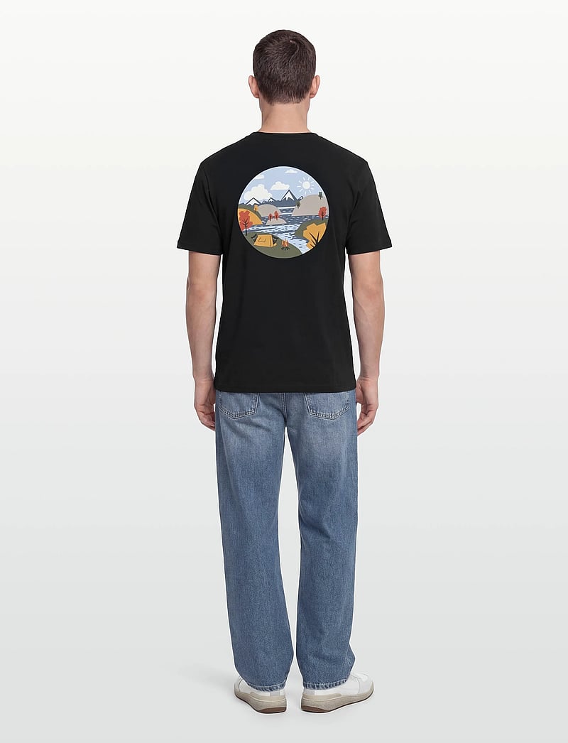 Knowledge Cotton Apparel - Back print t-shirt - kortärmade t-shirts - night sky - 4