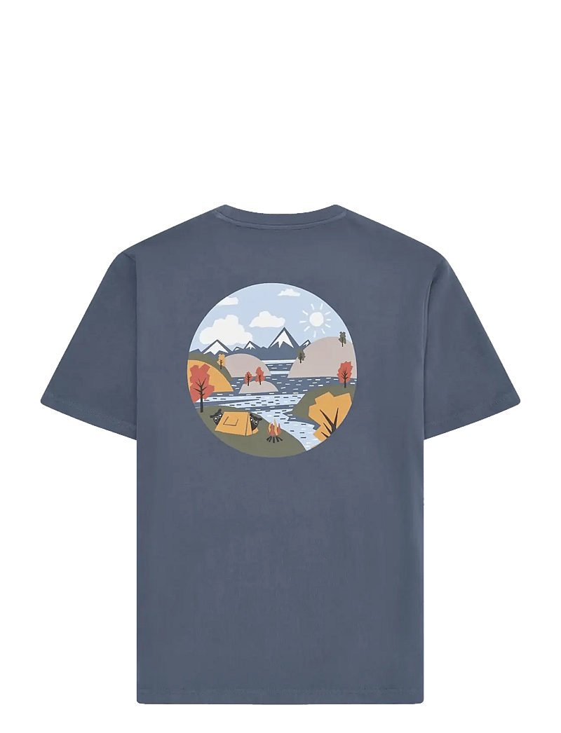 Knowledge Cotton Apparel - Back print t-shirt - kortærmede t-shirts - vintage indigo - 1