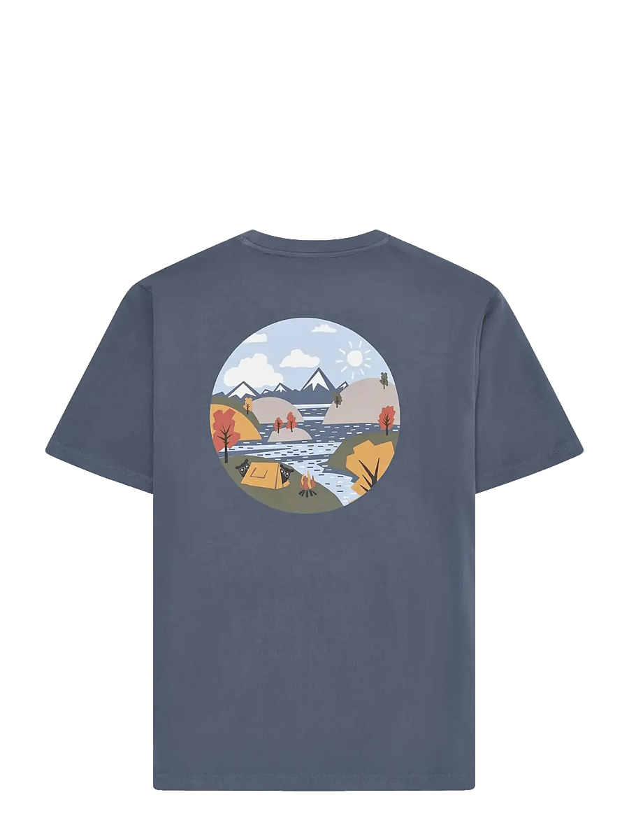 Knowledge Cotton Apparel - Back print t-shirt - kortärmade t-shirts - vintage indigo - 2