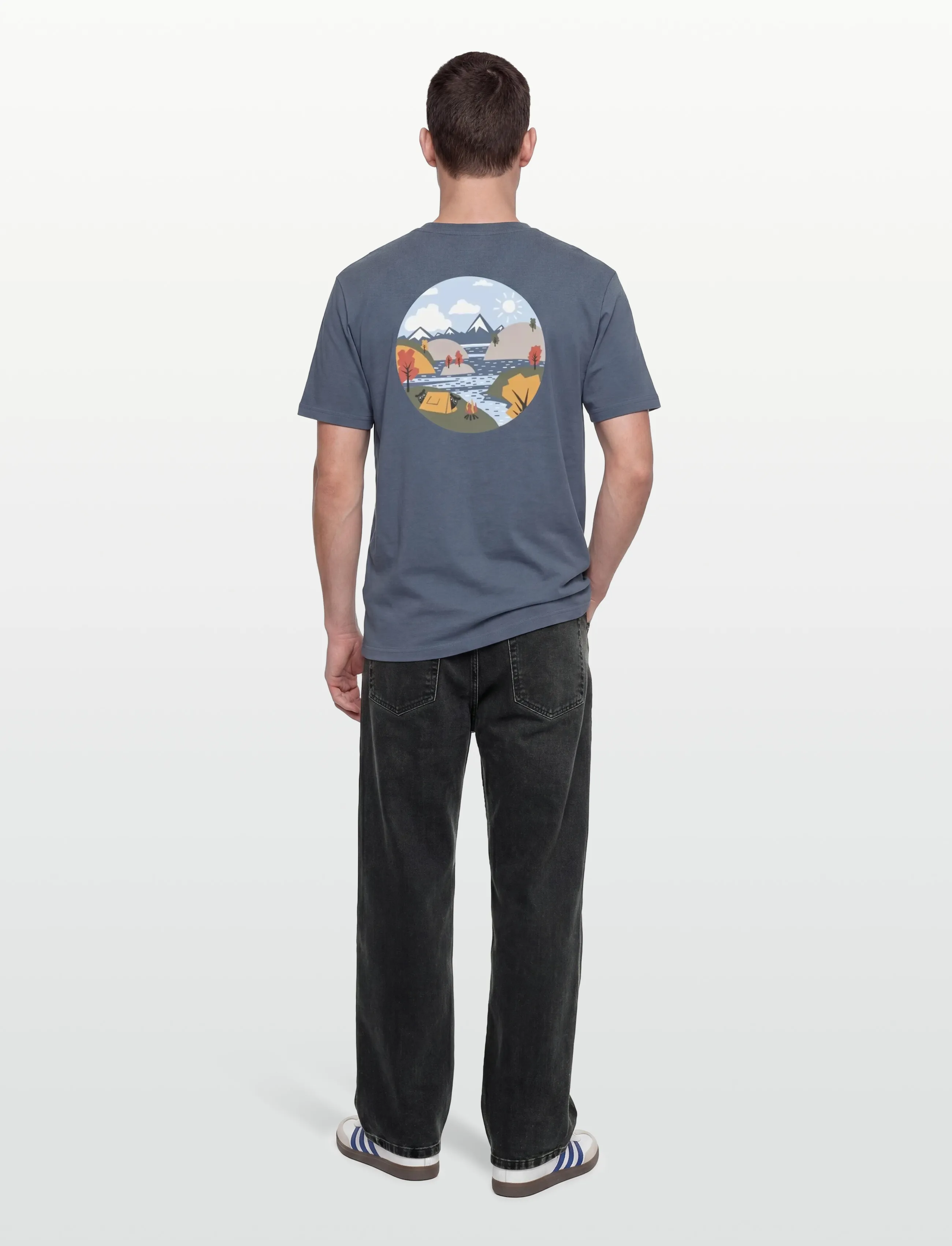 Knowledge Cotton Apparel Back Print T-Shirt herr – bild 3