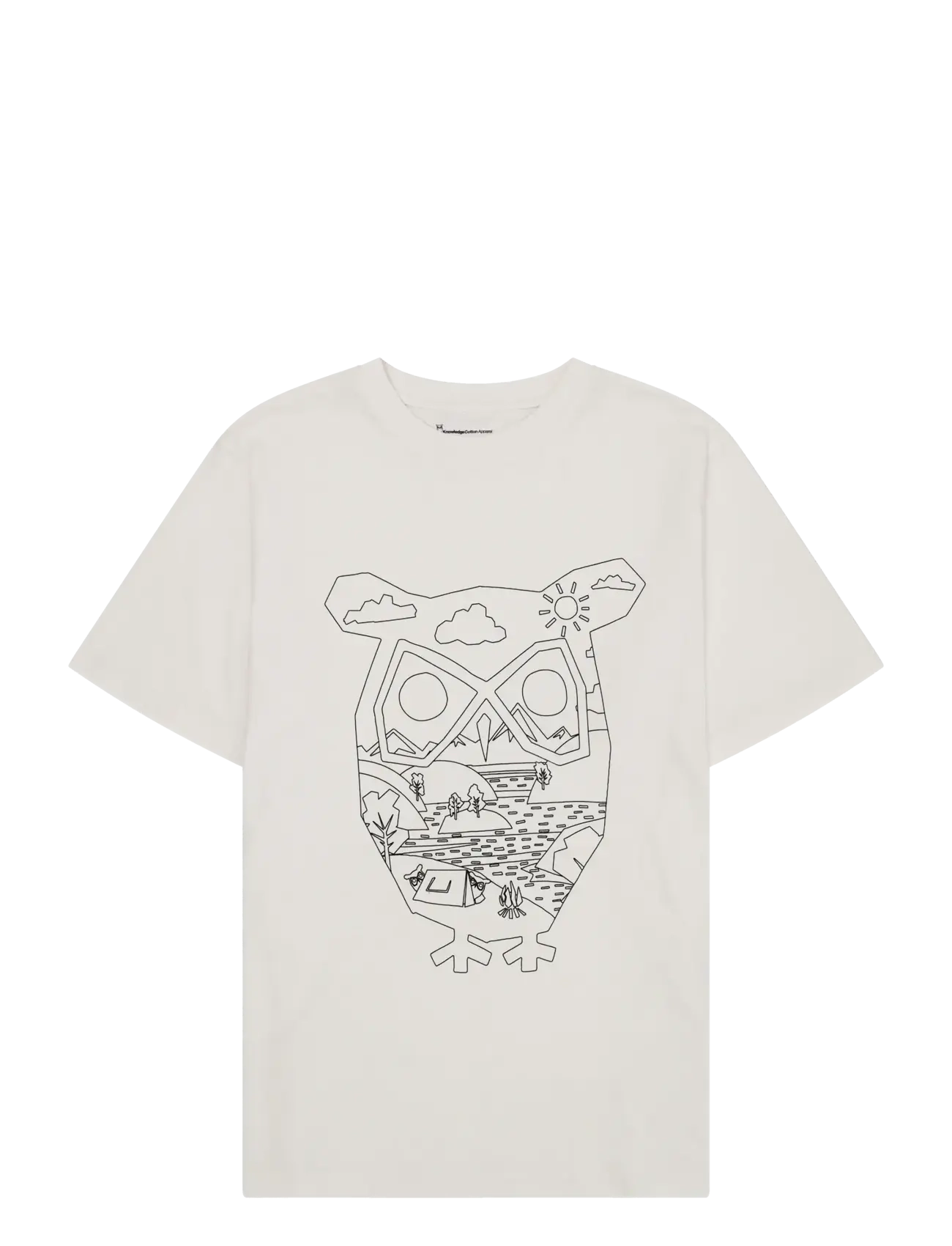 Knowledge Cotton Apparel Front Print T-Shirt, XXL, White, T-Shirts > Kortærmede, Herre