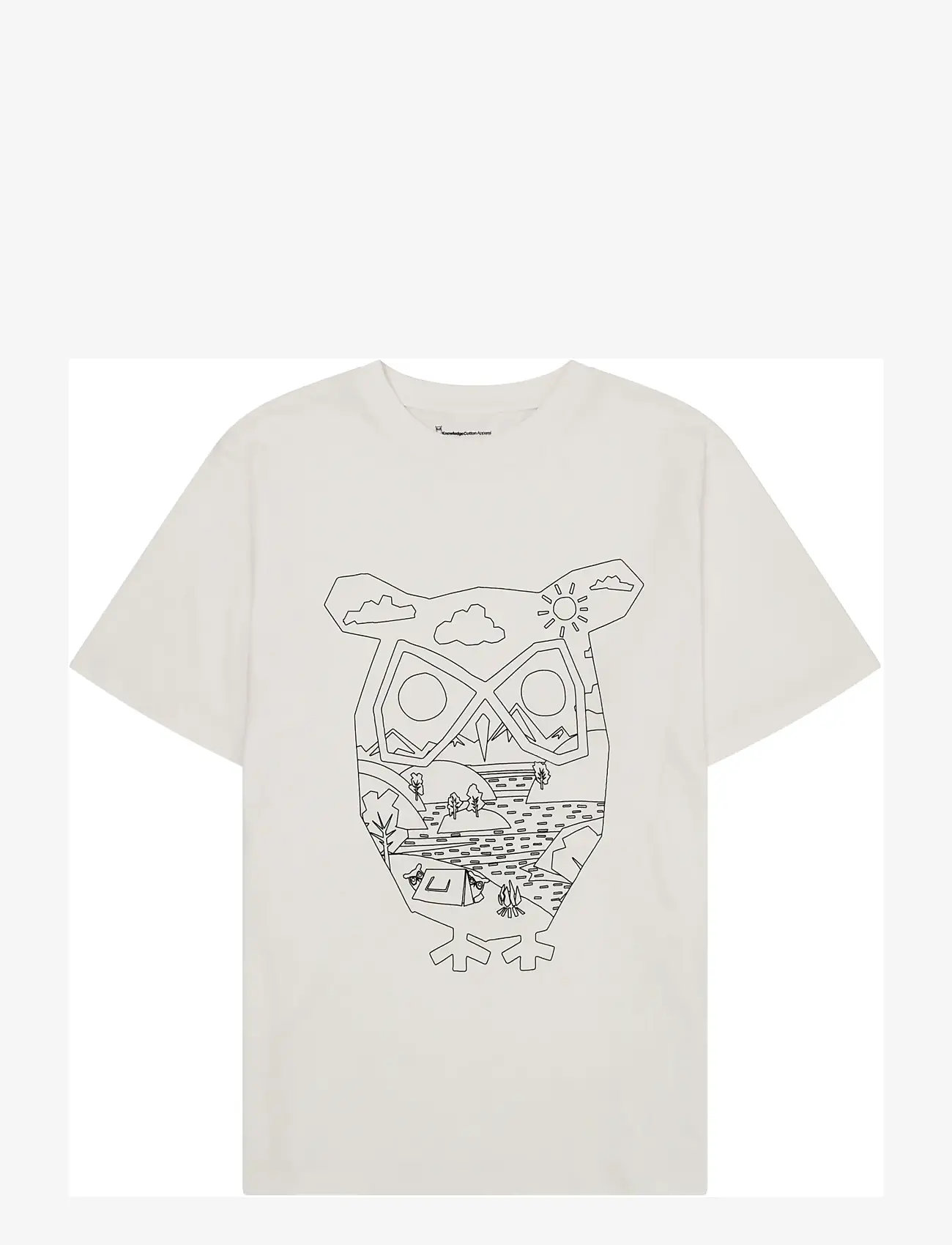 Knowledge Cotton Apparel - Front print t-shirt - kurzärmelig - egret - 0