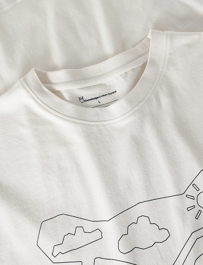 Knowledge Cotton Apparel - Front print t-shirt - kurzärmelig - egret - 2