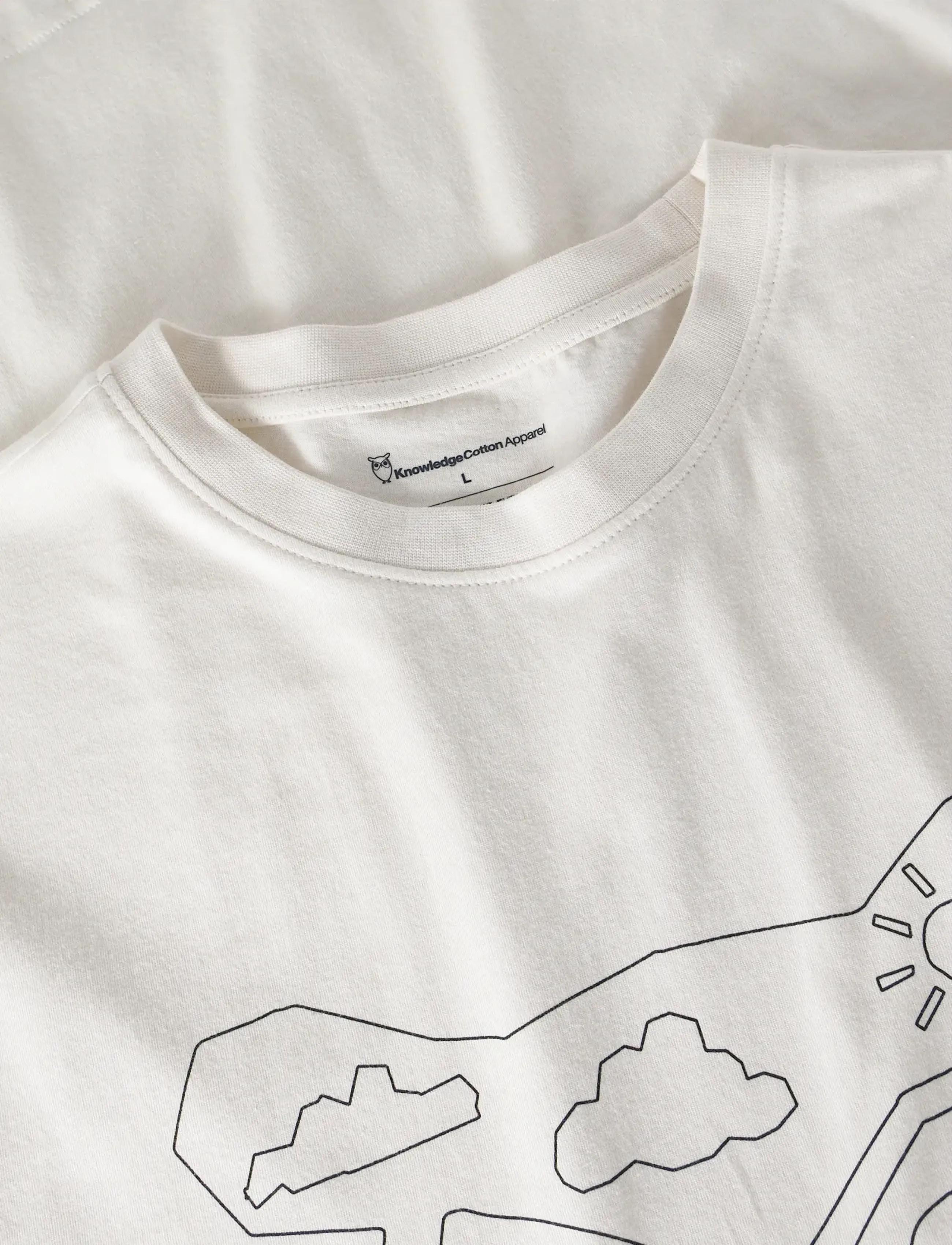 Knowledge Cotton Apparel - Front print t-shirt - kortärmade t-shirts - egret - 2