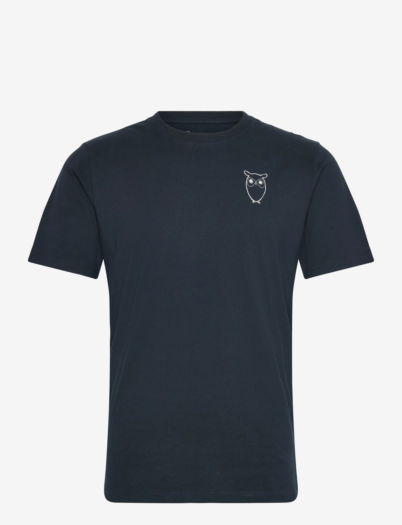 Knowledge Cotton Apparel - ALDER owl chest print tee - GOTS/Ve - kortærmede t-shirts - total eclipse - 0