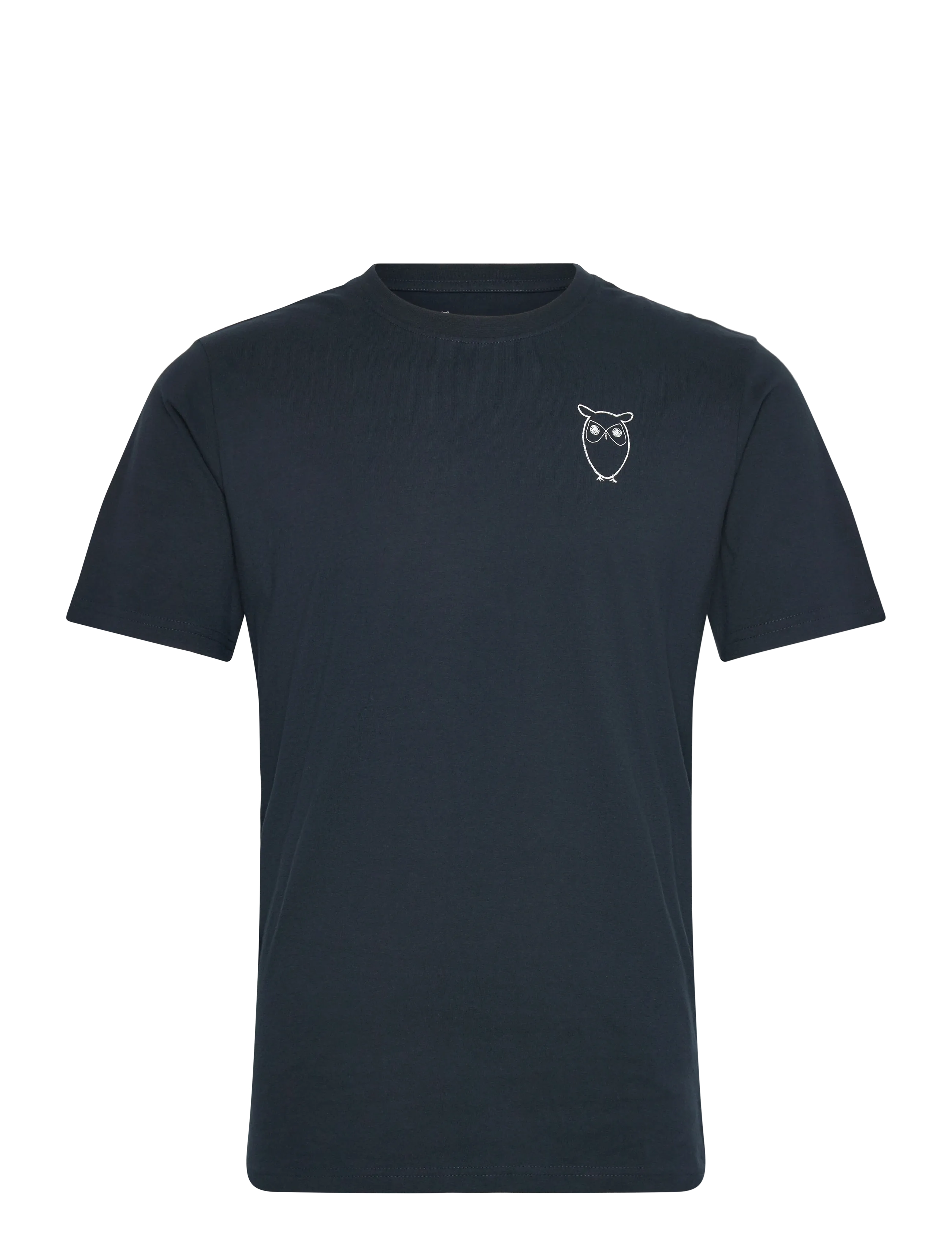 Knowledge Cotton Apparel ALDER owl chest print tee - GOTS/Ve - T-shirts - TOTAL ECLIPSE / navy