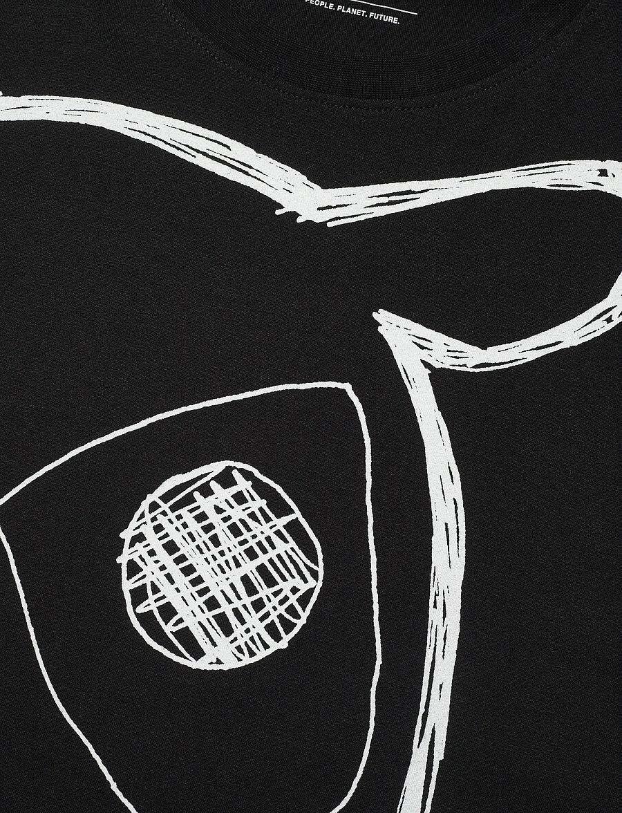 Knowledge Cotton Apparel - Big owl print tee - GOTS/Vegan - kurzärmelige t-shirts - black jet - 2