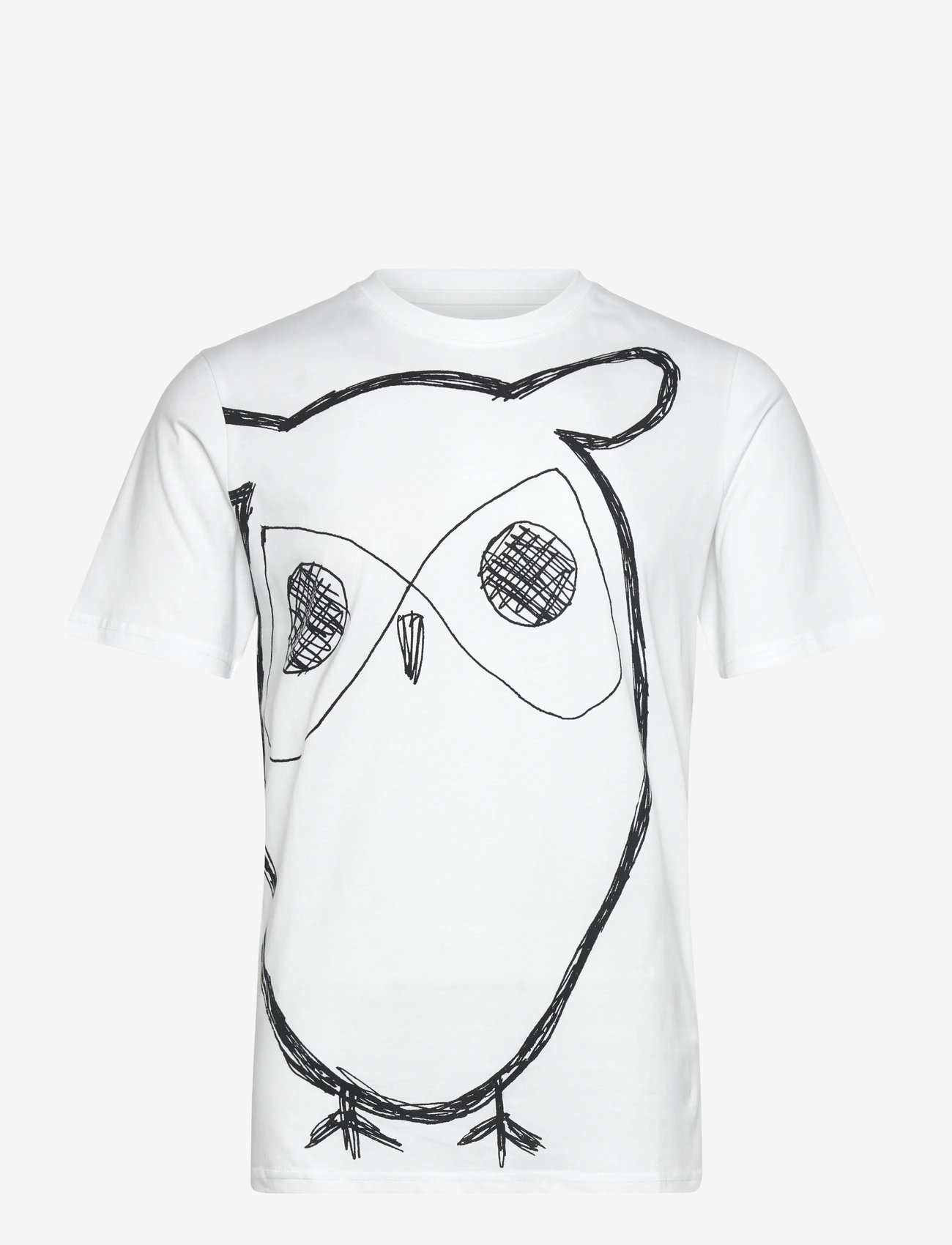 Knowledge Cotton Apparel - Big owl print tee - GOTS/Vegan - lühikeste varrukatega t-särgid - bright white - 0