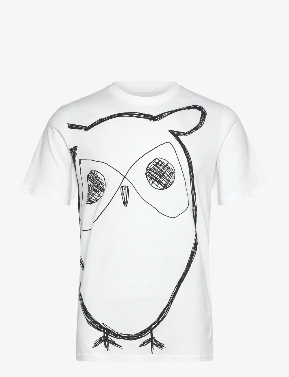 Knowledge Cotton Apparel - Big owl print tee - GOTS/Vegan - kurzärmelig - bright white - 0