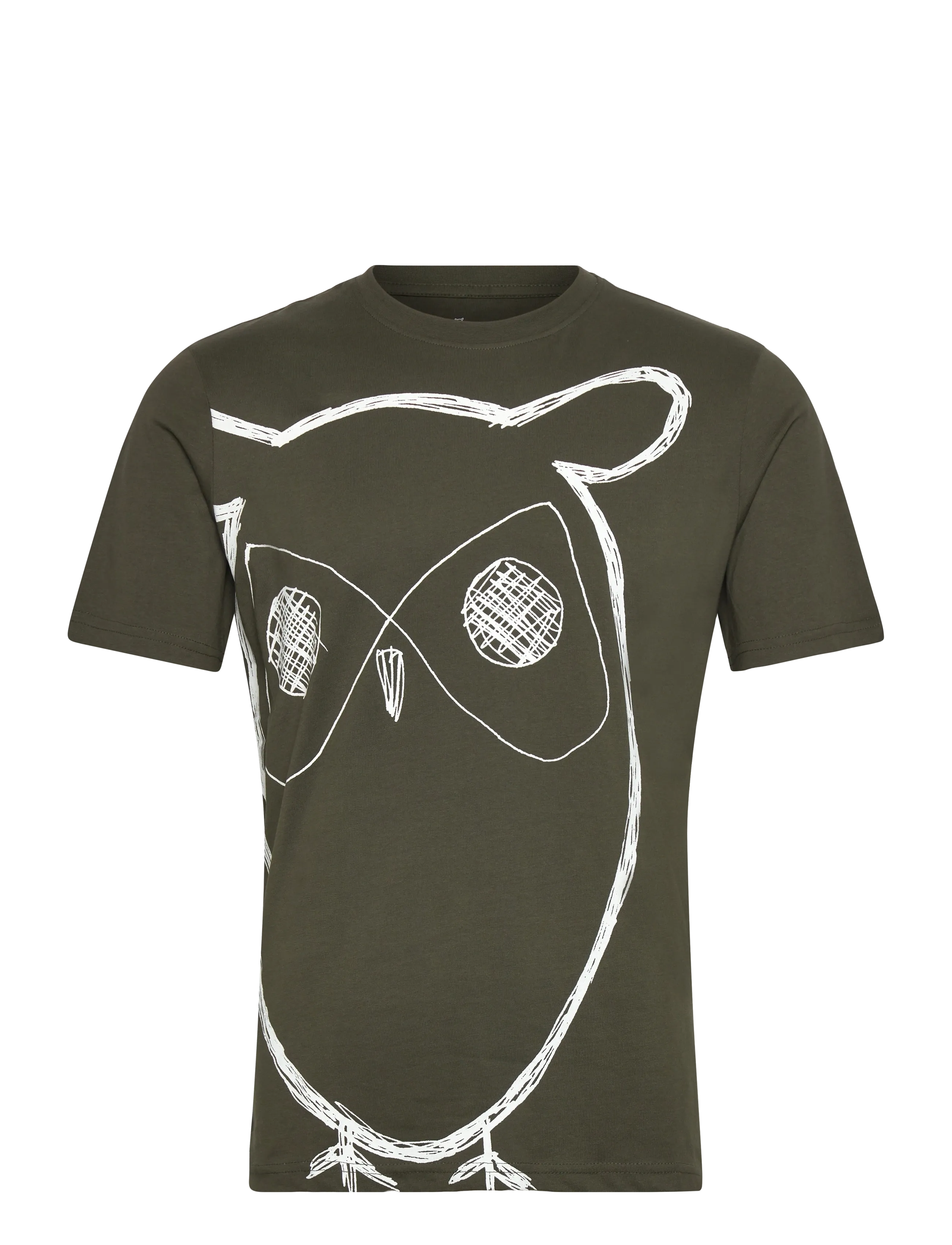 Knowledge Cotton Apparel Big owl print tee - GOTS/Vegan - Kleidung - FOREST NIGHT / green