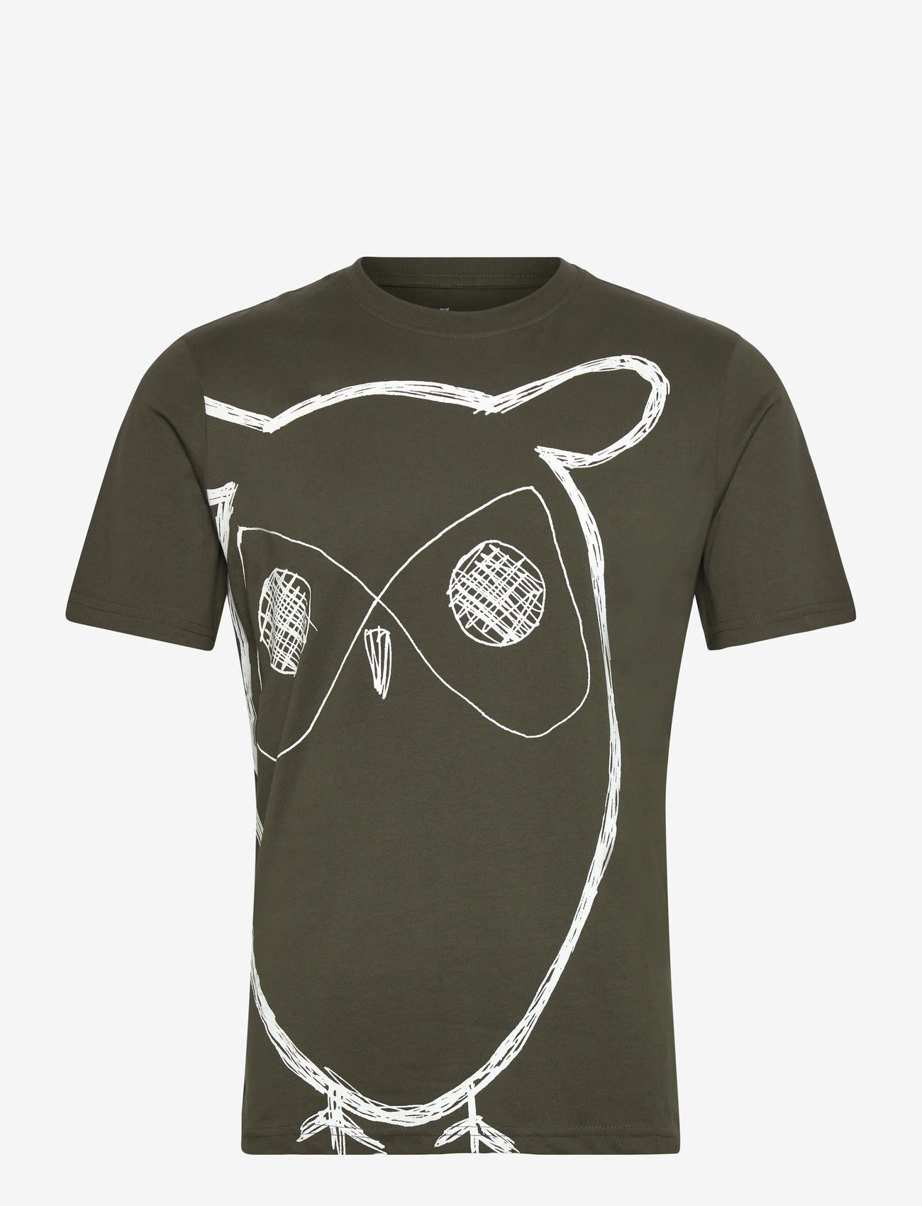Knowledge Cotton Apparel - Big owl print tee - GOTS/Vegan - kurzärmelig - forrest night - 0