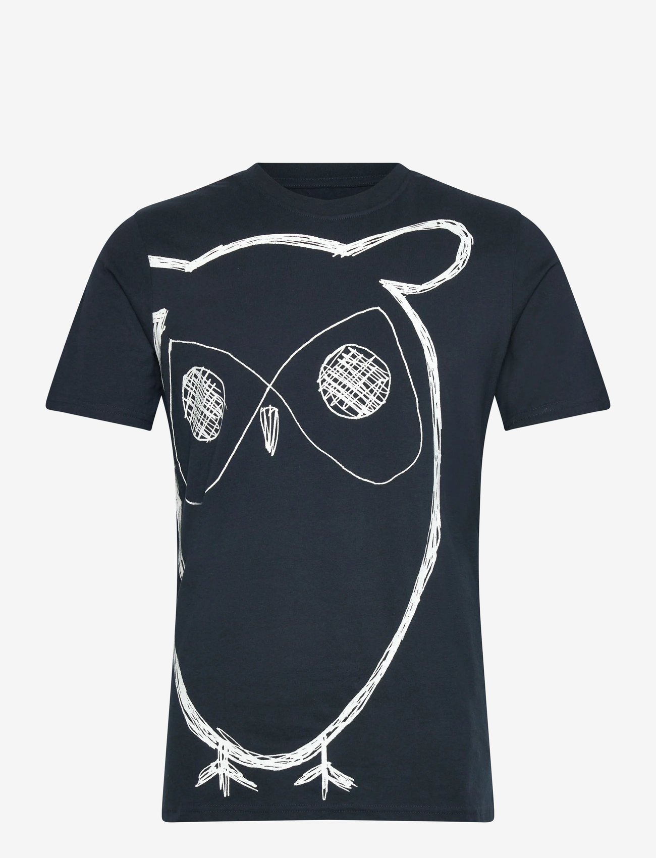 Knowledge Cotton Apparel - Big owl print tee - GOTS/Vegan - kurzärmelig - total eclipse - 0