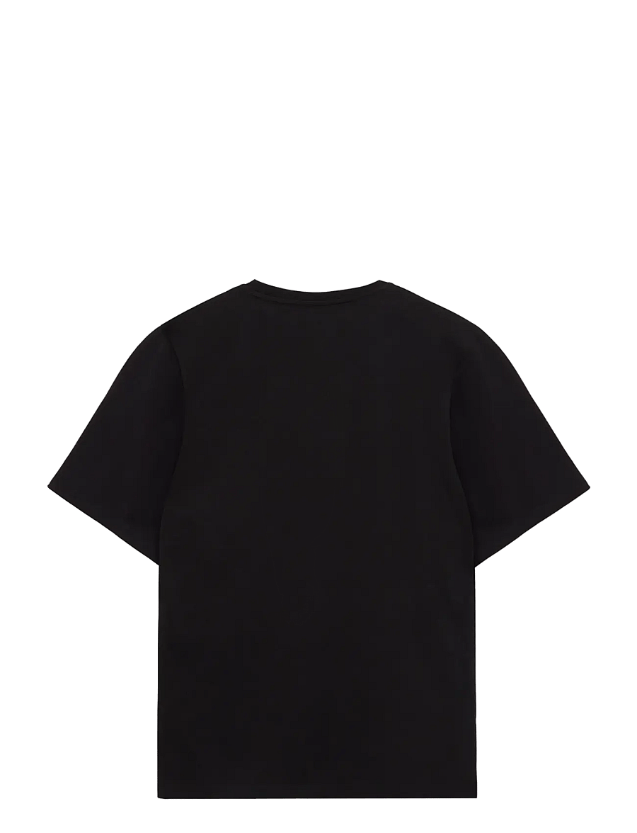 Knowledge Cotton Apparel - Chest embroidery t-shirt - black jet - 1