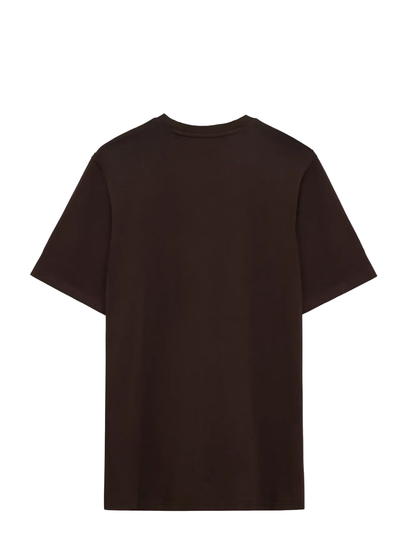 Knowledge Cotton Apparel - Chest embroidery t-shirt - chocolate torte - 1