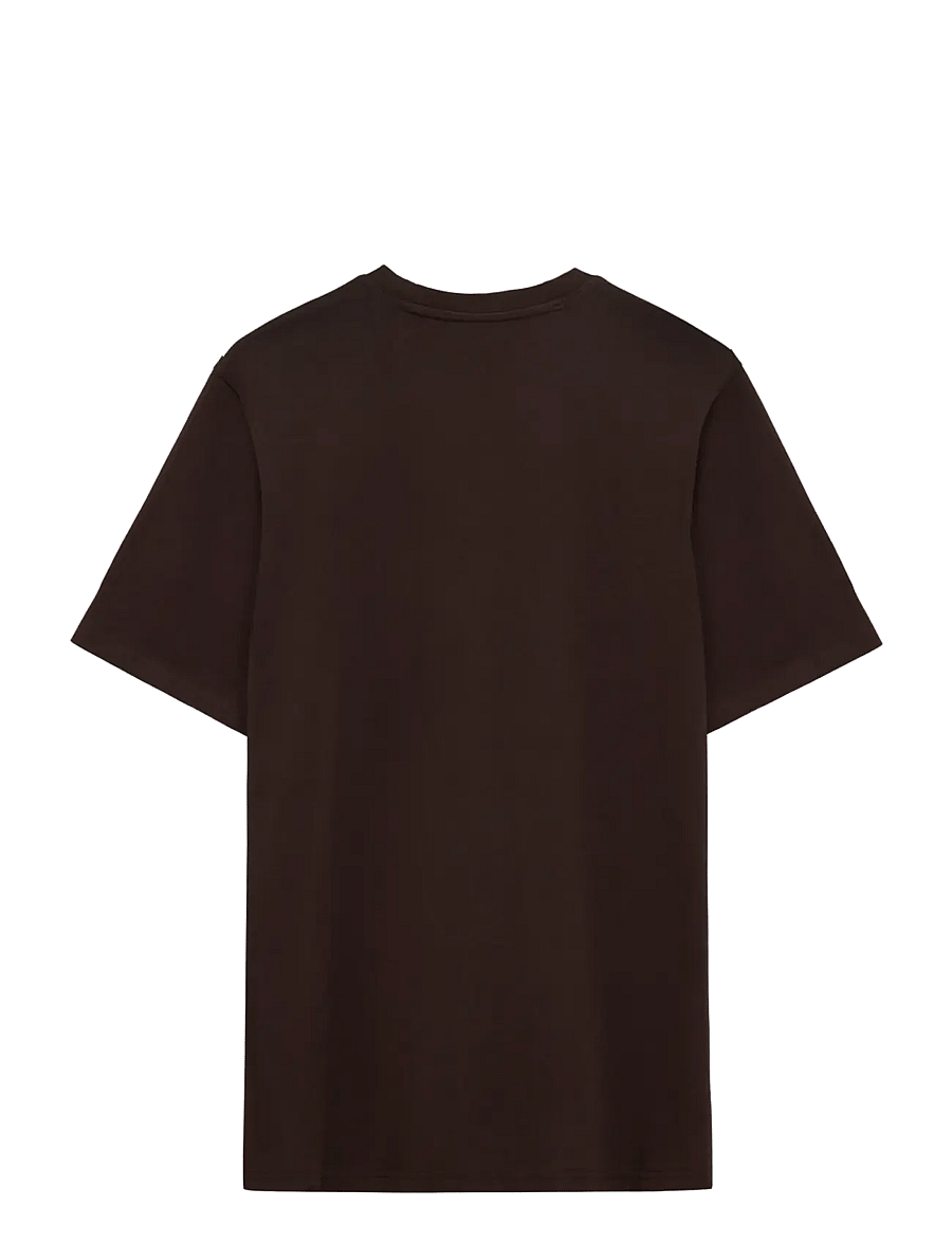 Knowledge Cotton Apparel - Chest embroidery t-shirt - kurzärmelige t-shirts - chocolate torte - 1