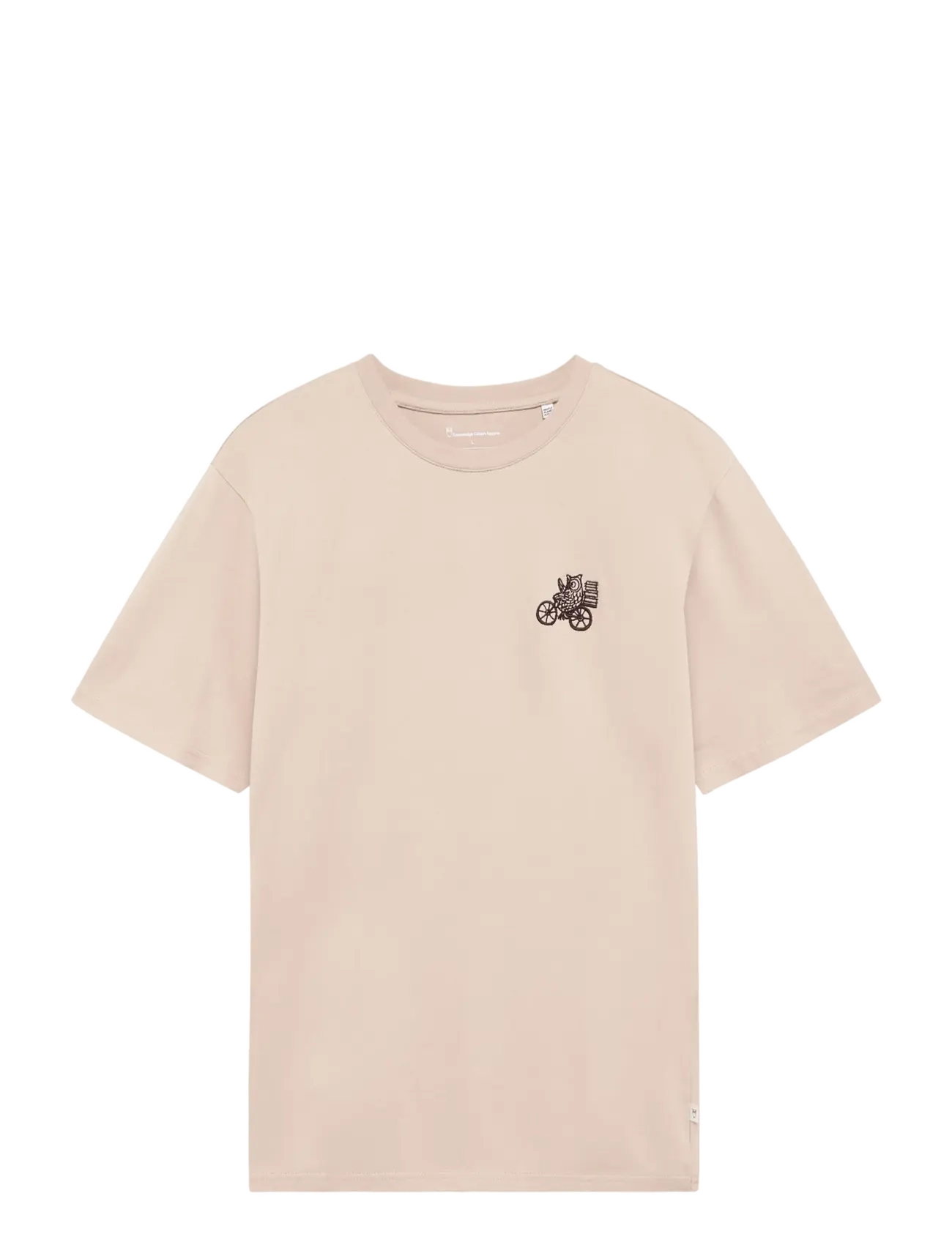 Knowledge Cotton Apparel Chest Embroidery T-Shirt, M, T-shirts, Grau - Short-sleeved, Männerswear