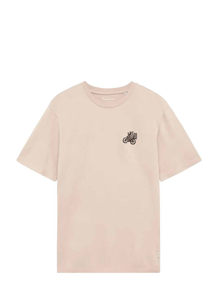 Knowledge Cotton Apparel - Chest embroidery t-shirt - kurzärmelige t-shirts - light feather gray - 0