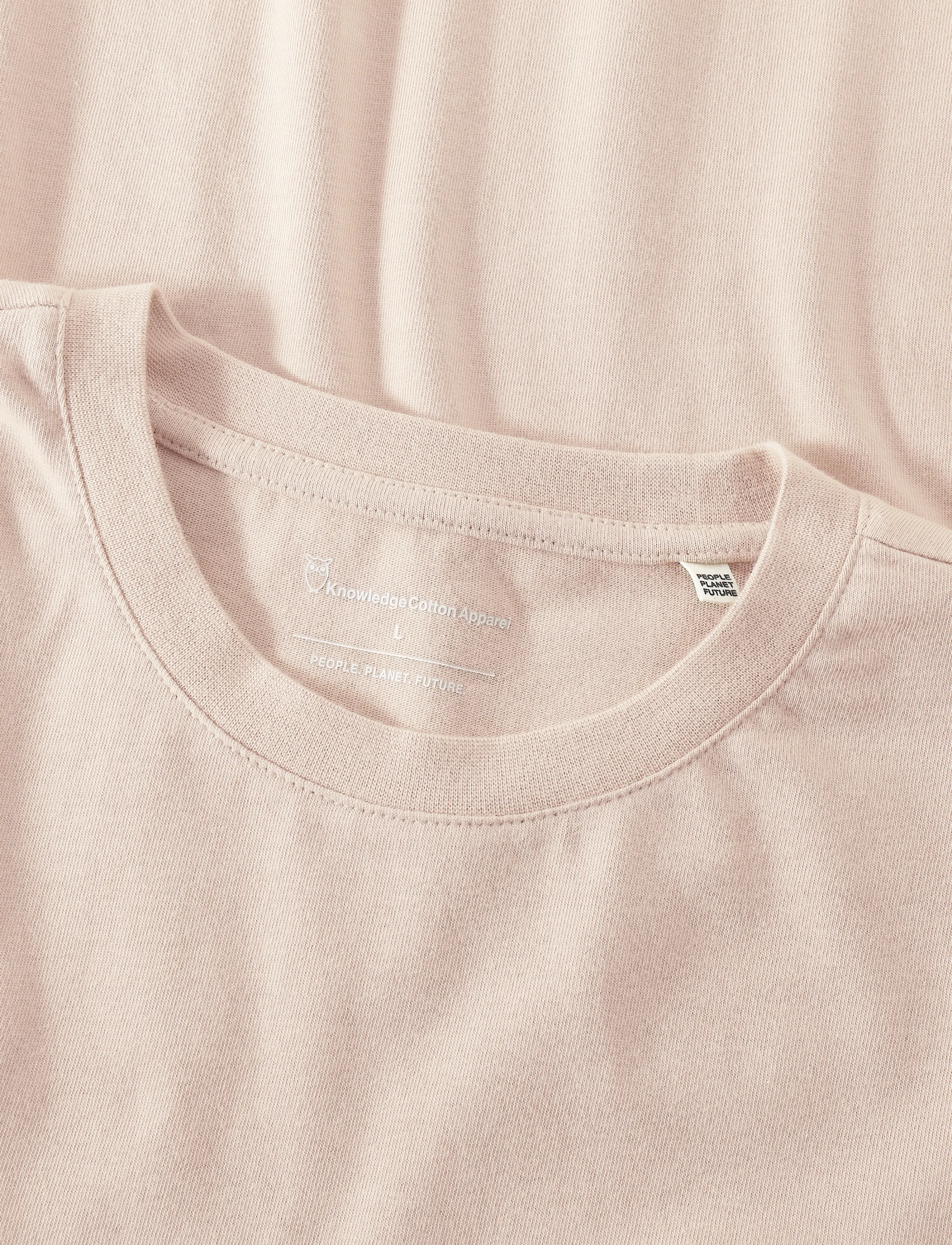 Knowledge Cotton Apparel - Chest embroidery t-shirt - light feather gray - 2