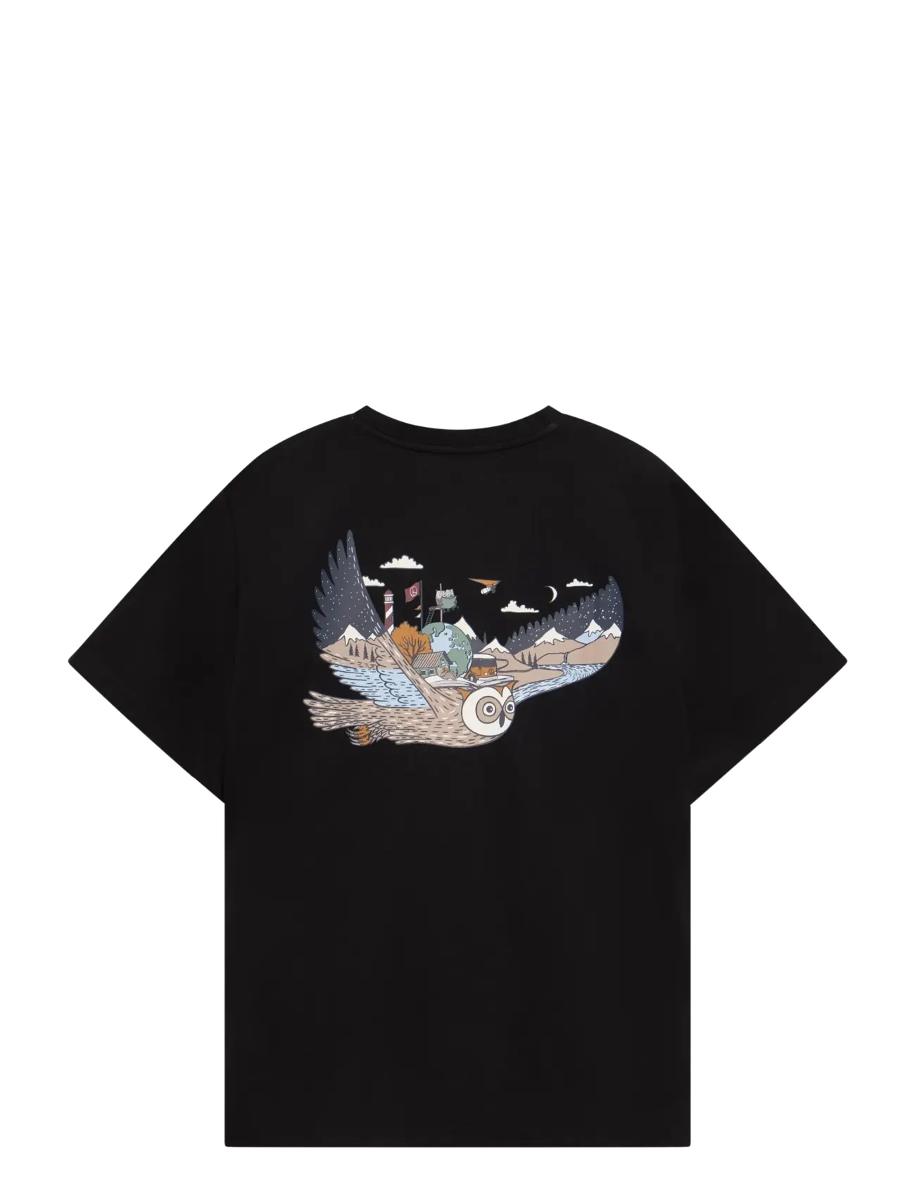 Knowledge Cotton Apparel - Back print t-shirt - black jet - 1