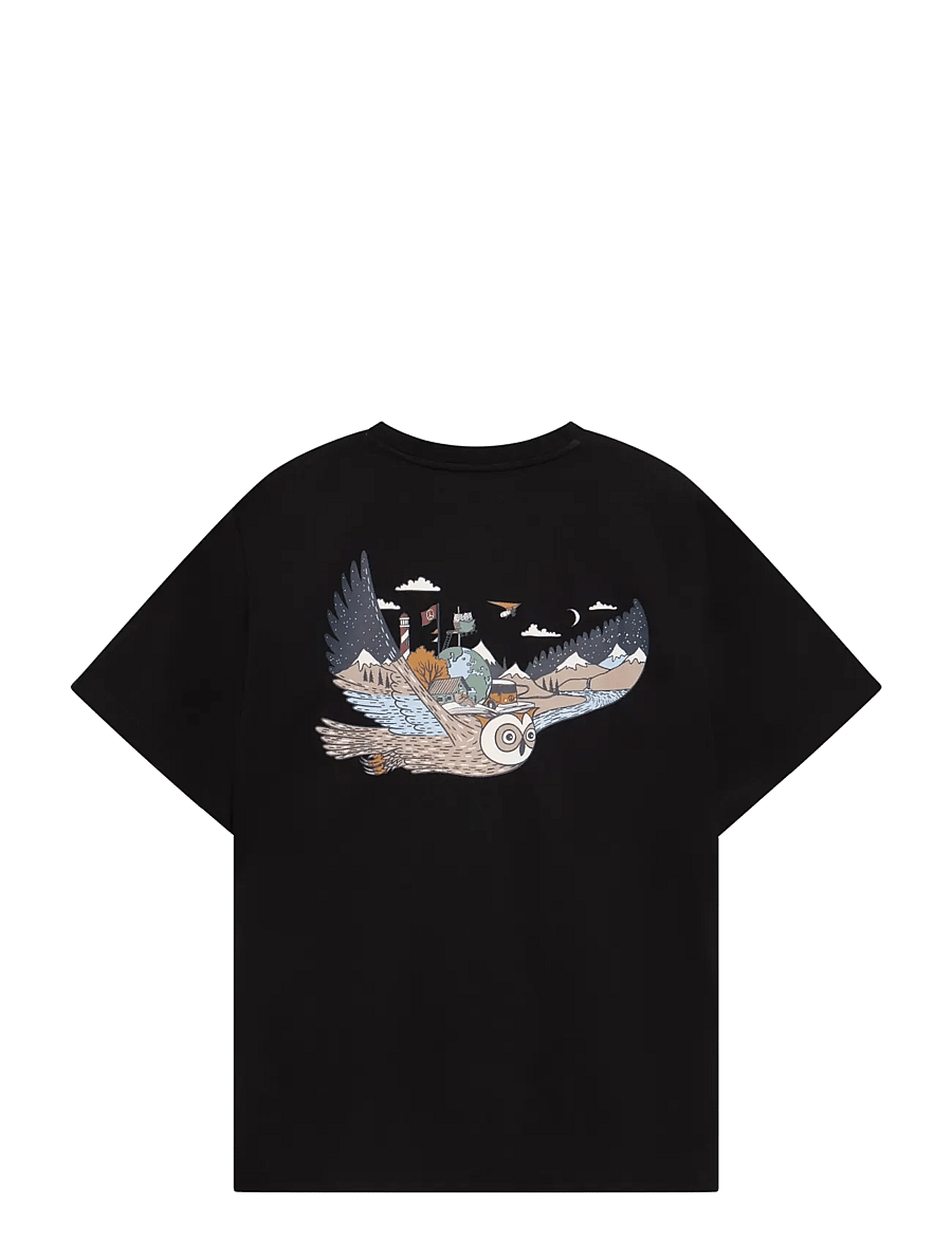 Knowledge Cotton Apparel - Back print t-shirt - black jet - 1