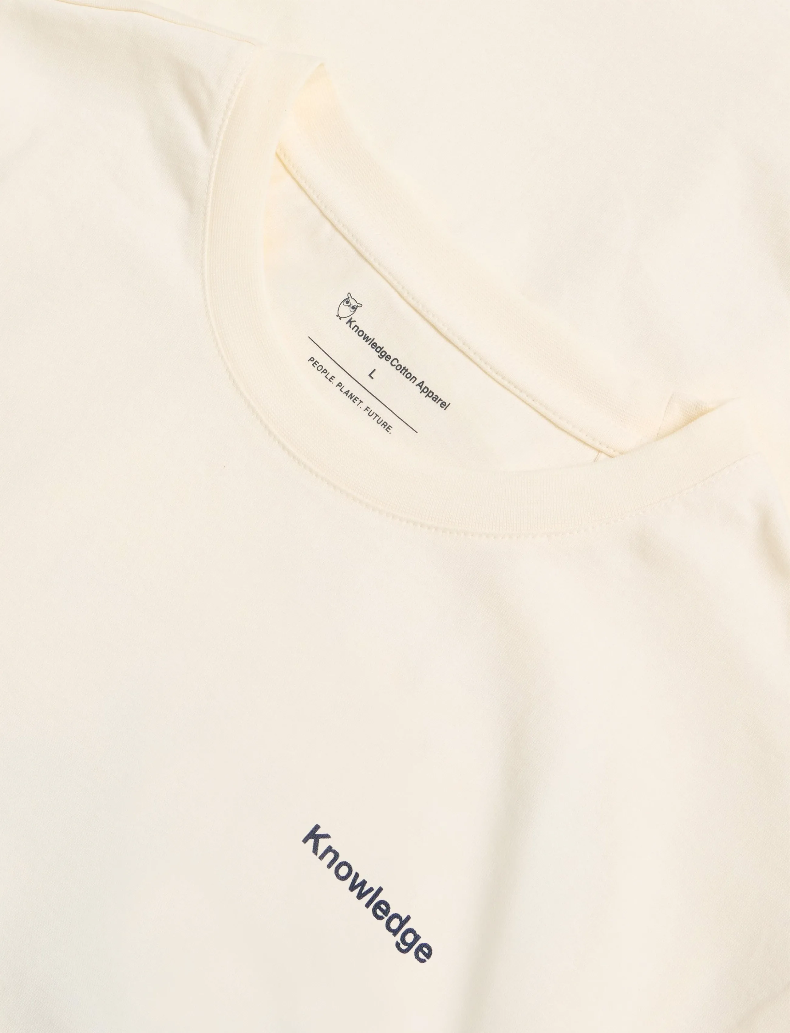 Knowledge Cotton Apparel - Back print t-shirt - short-sleeved t-shirts - egret - 2