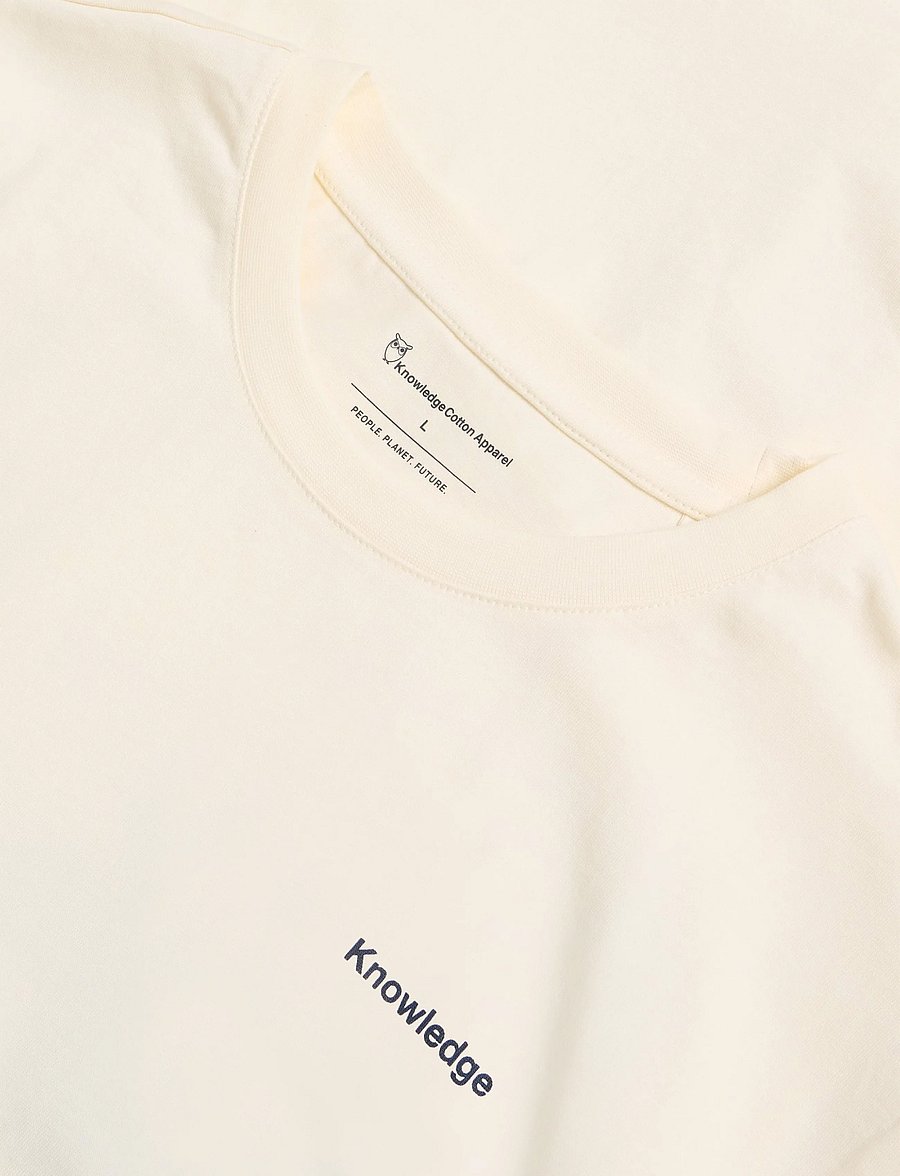 Knowledge Cotton Apparel - Back print t-shirt - kurzärmelige t-shirts - egret - 2