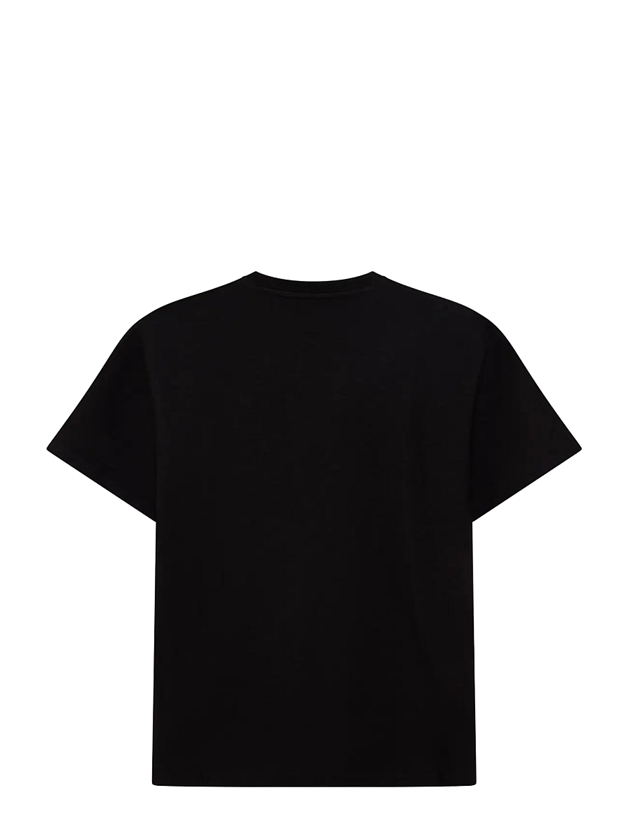 Knowledge Cotton Apparel - Chest embroidery t-shirt - kortärmade t-shirts - black jet - 1