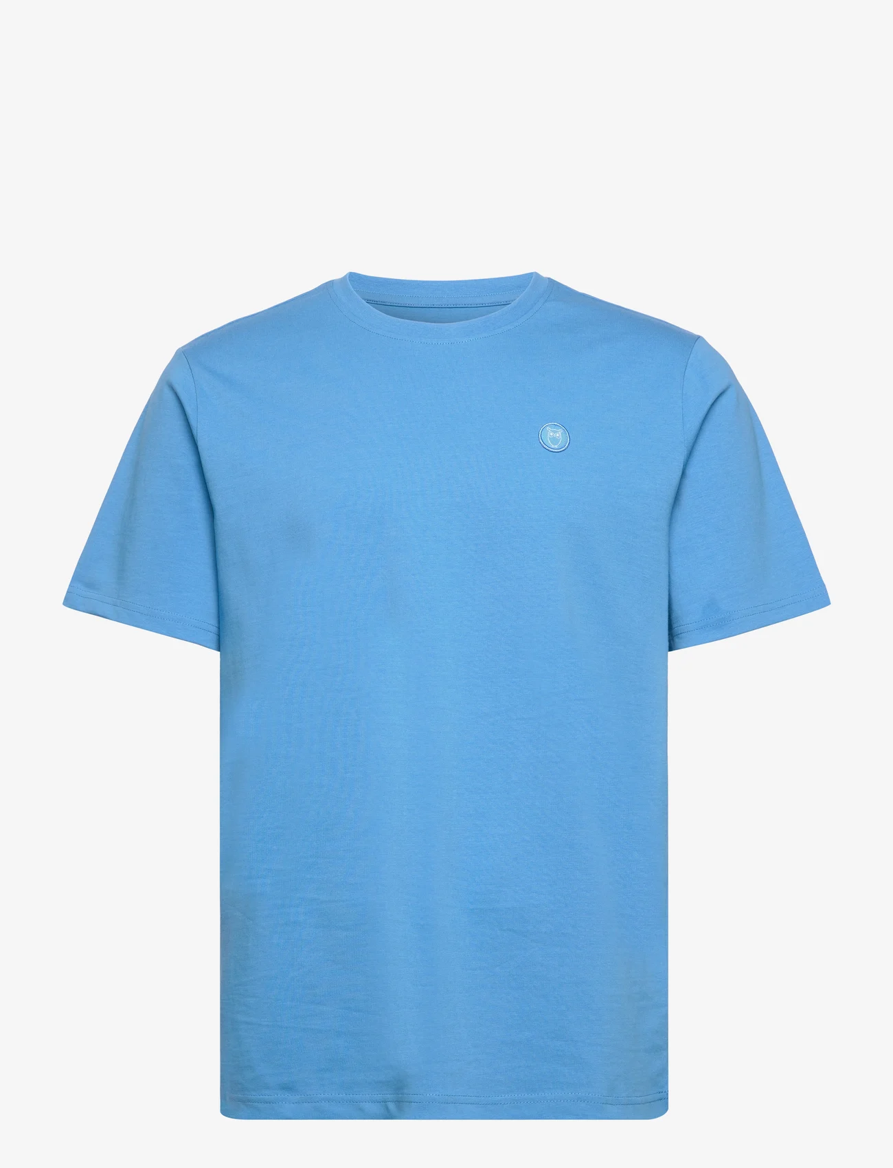 Knowledge Cotton Apparel - LOKE badge tee - Regenerative Organ - basis-t-skjorter - azure blue - 0